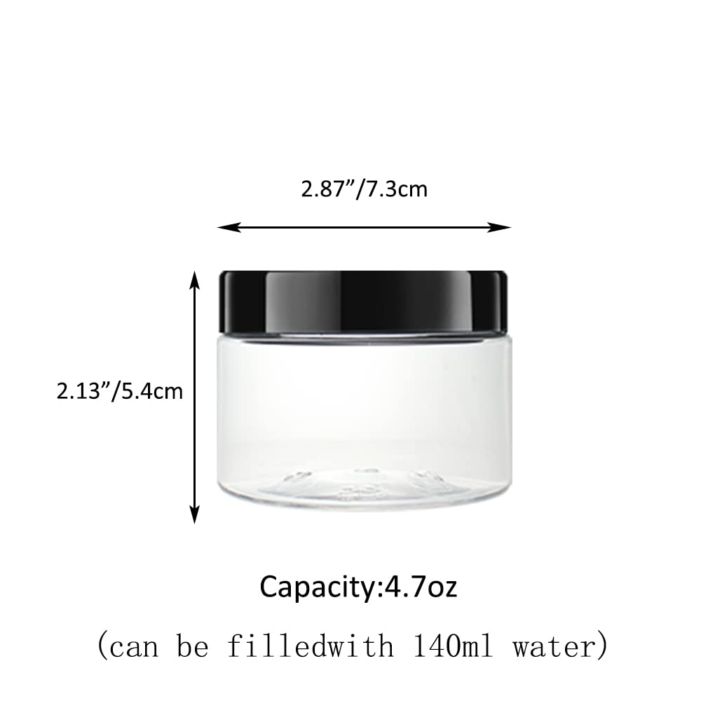 20 Pack 4oz Clear Plastic Slime Jars with Lids - Includes Spatula, Pen & Labels | Refillable Low Profile Containers for DIY Slime, Cosmetics, Travel Toiletries, Body Lotions & Sugar Scrubs | Perfect for Craft Storage, Party Favors & Travel Organization by ZMYBCPACK