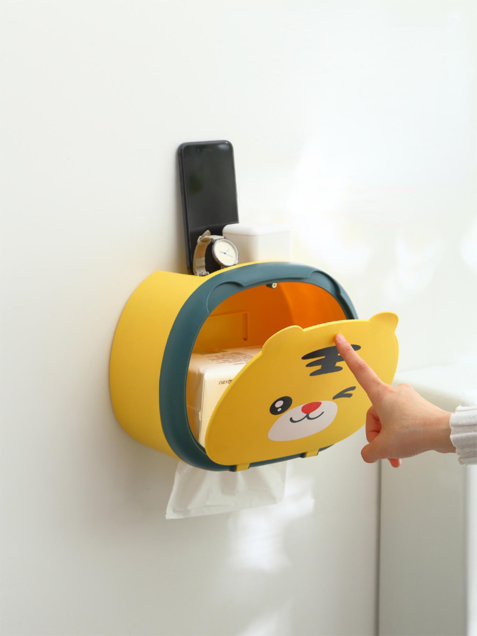 HEXEH Cartoon Creative Tissue Box - Free Punch Toilet Paper Holder for Home & Bathroom | Perfect for Kids' Rooms, Offices, and Guest Bathrooms