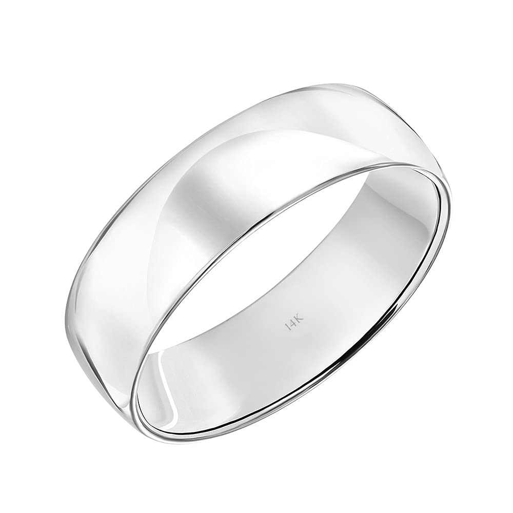 6MM Solid Gold Men's Wedding Band - 10K & 14K Yellow/White/Rose Gold Comfort Fit Ring for Him | Classic Plain Durable Wedding Ring for Men | Perfect for Proposals, Anniversaries & Everyday Wear | by Brilliant Expressions