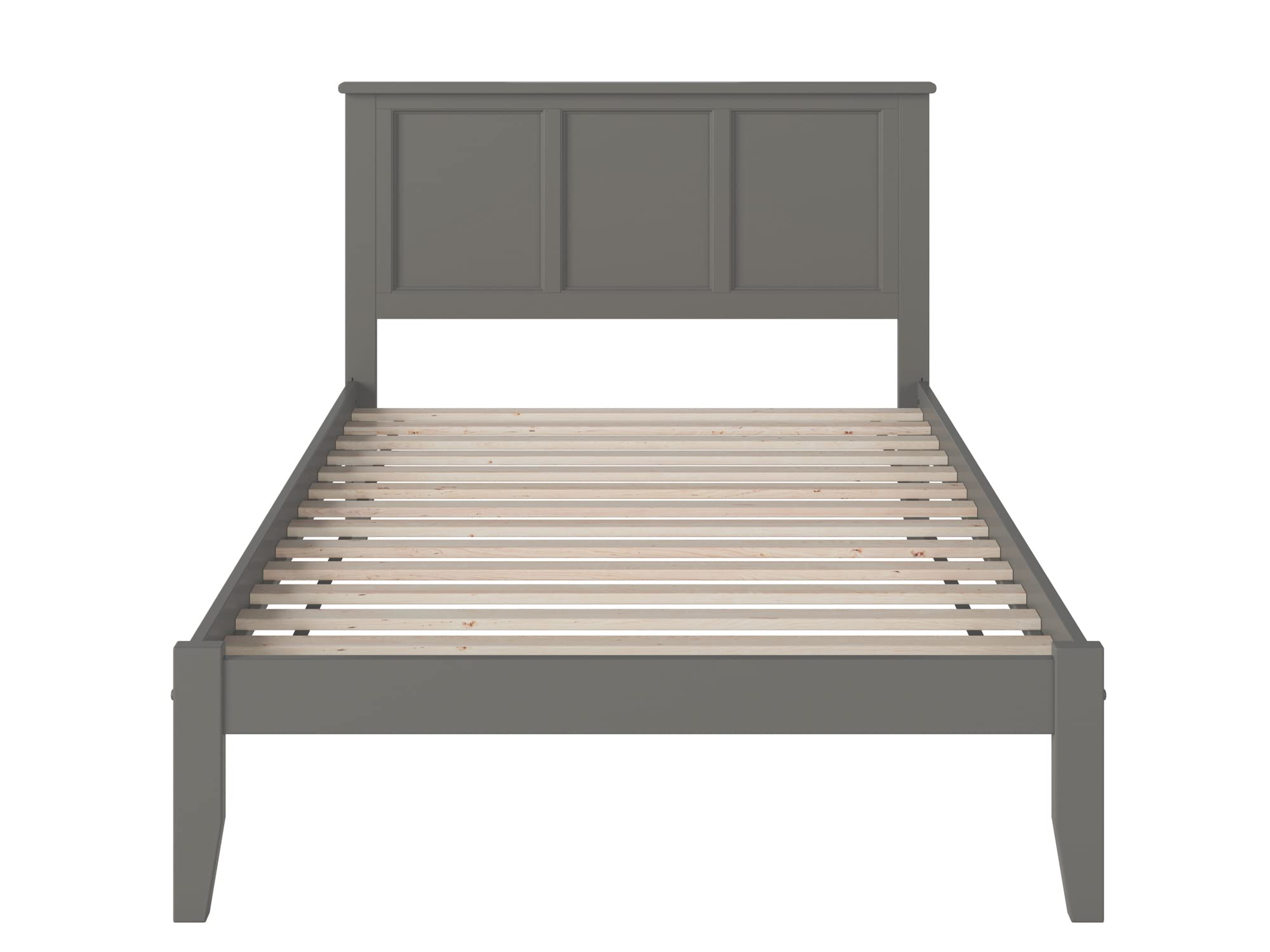 AFI Madison Full Platform Bed Frame with USB Charging Ports - Modern Grey Wooden Bed for Small Spaces & Guest Rooms, Easy Assembly & Sturdy Design