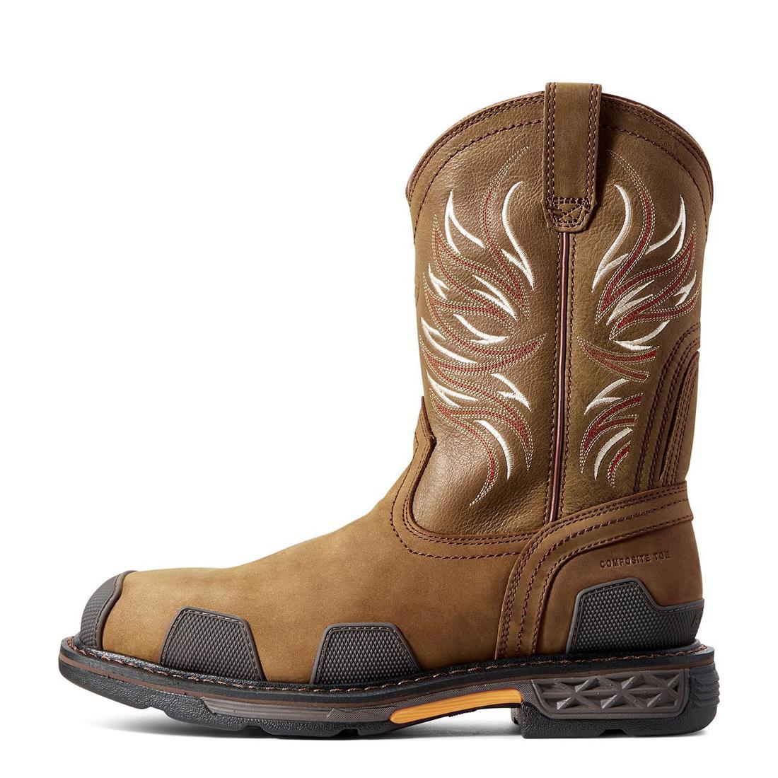 OverDrive Composite Toe Wide Square Toe Work Boots for Men - Alamo Brown - Safety Shoes for Construction, Warehouse & Outdoor Work