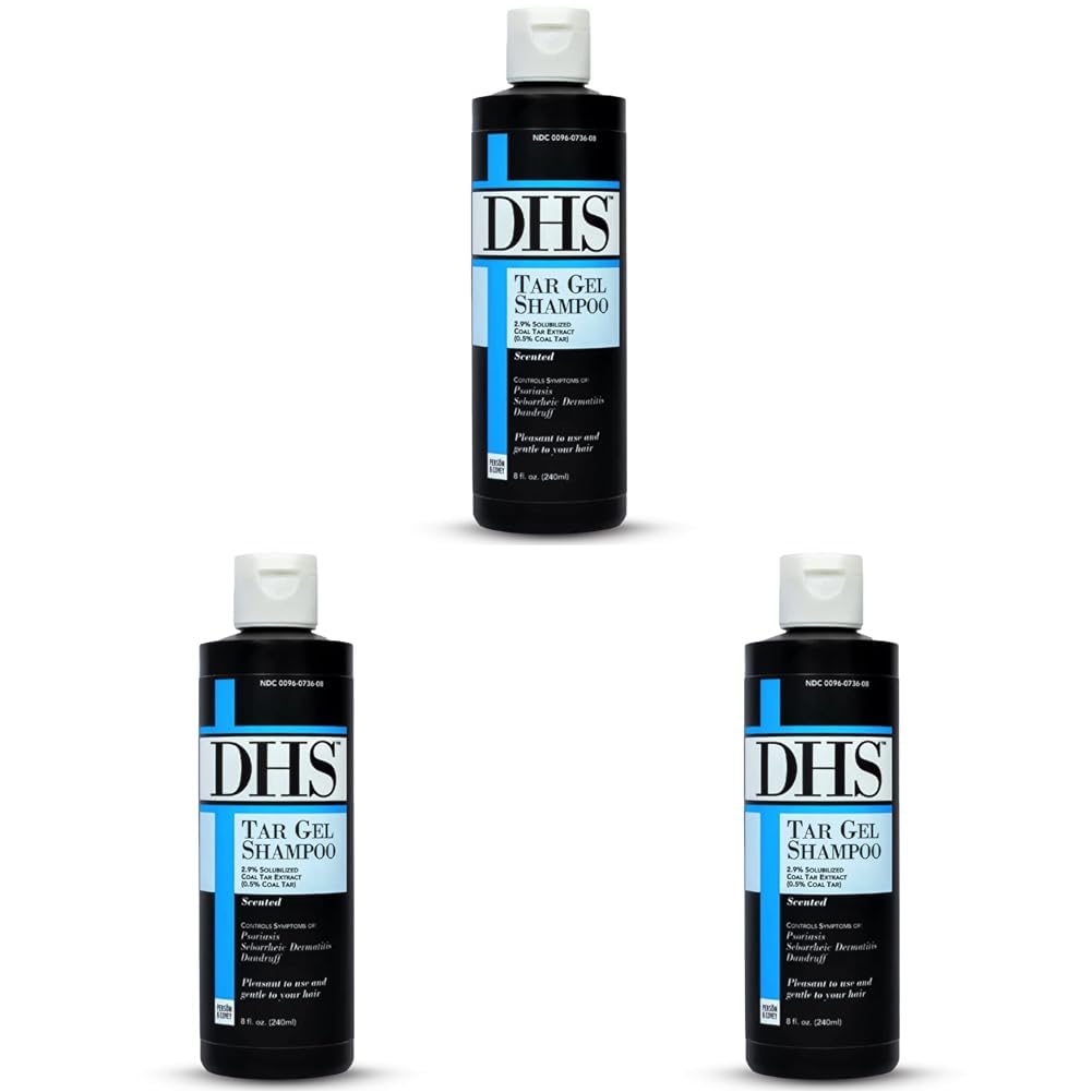 DHS Person & Covey T Gel Shampoo - Coal Tar Anti Dandruff Shampoo for Scalp Psoriasis & Seborrheic Dermatitis - Medicated Shampoo with Deep Cleansing Rich Lather (8 Fl Oz) - Gentle Formula for Daily Use at Home or Travel