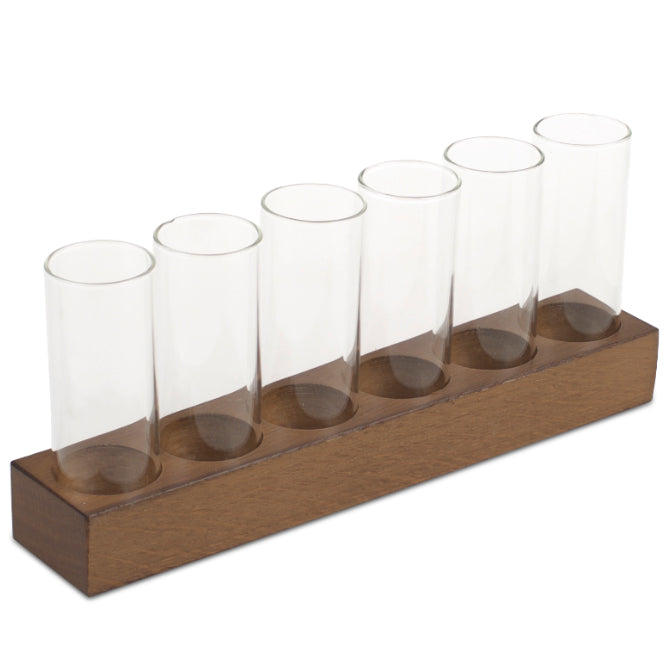 6 Column Glasses with Base - Premium Glass Display Stand for Bars, Restaurants & Home Decor - Perfect for Wine, Whiskey & Cocktail Glass Organization