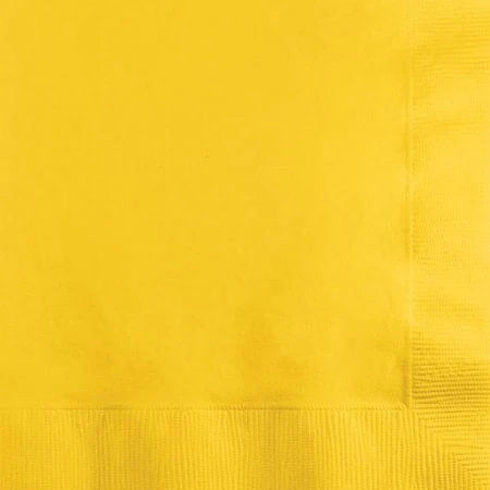 Premium School Bus Yellow Beverage Napkins - Pack of 20, 5.5