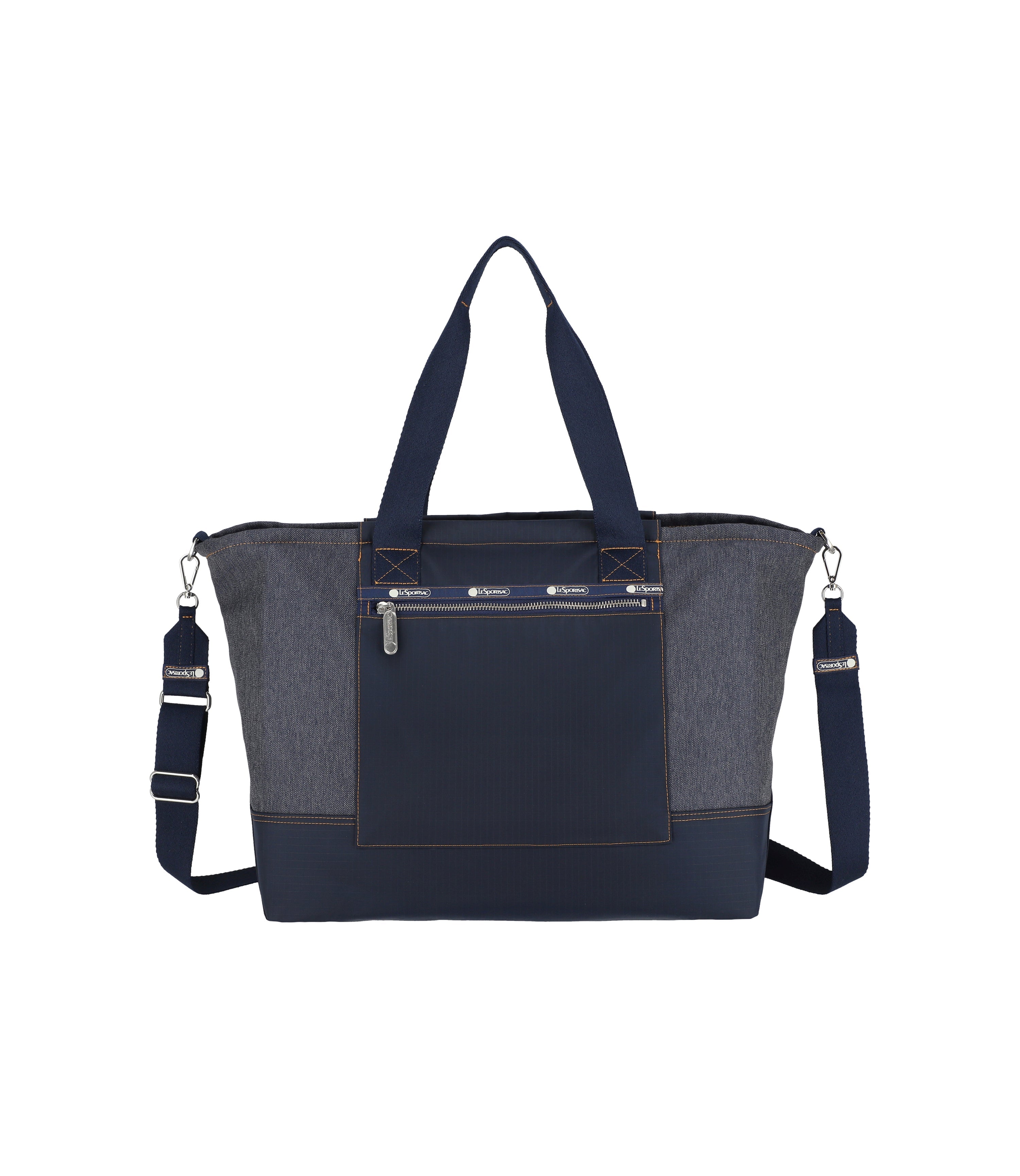 Stylish Denim East West Tote Bag for Women - Trendy Crossbody Handbag for Work, Travel & Everyday Use