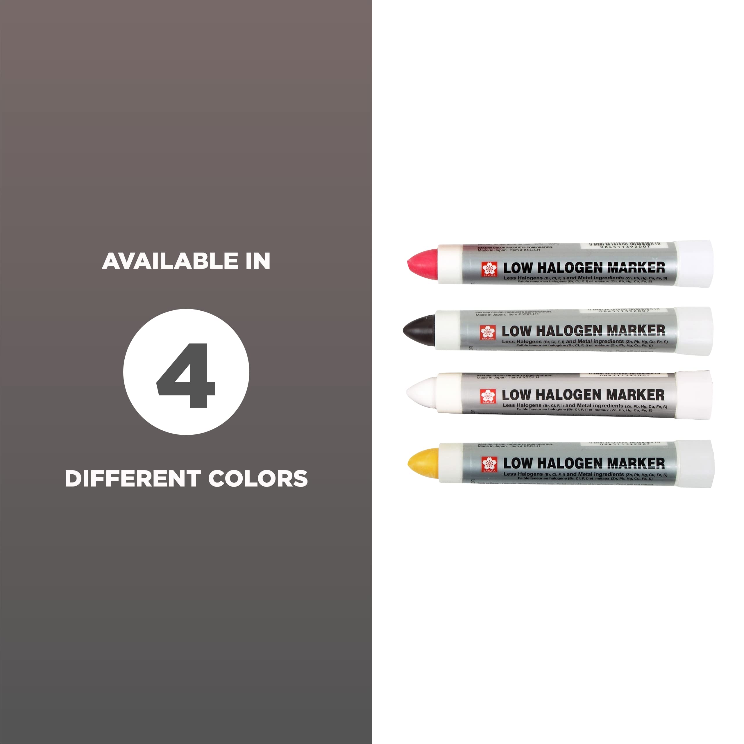 Sakura Low Halogen Solid Paint Markers - 12 Pack Permanent Marker Pens with Twist-Up Tip for Steel, Metal, Wood & Glass - Vibrant Red Paint for DIY Crafts, Industrial Labeling & Art Projects