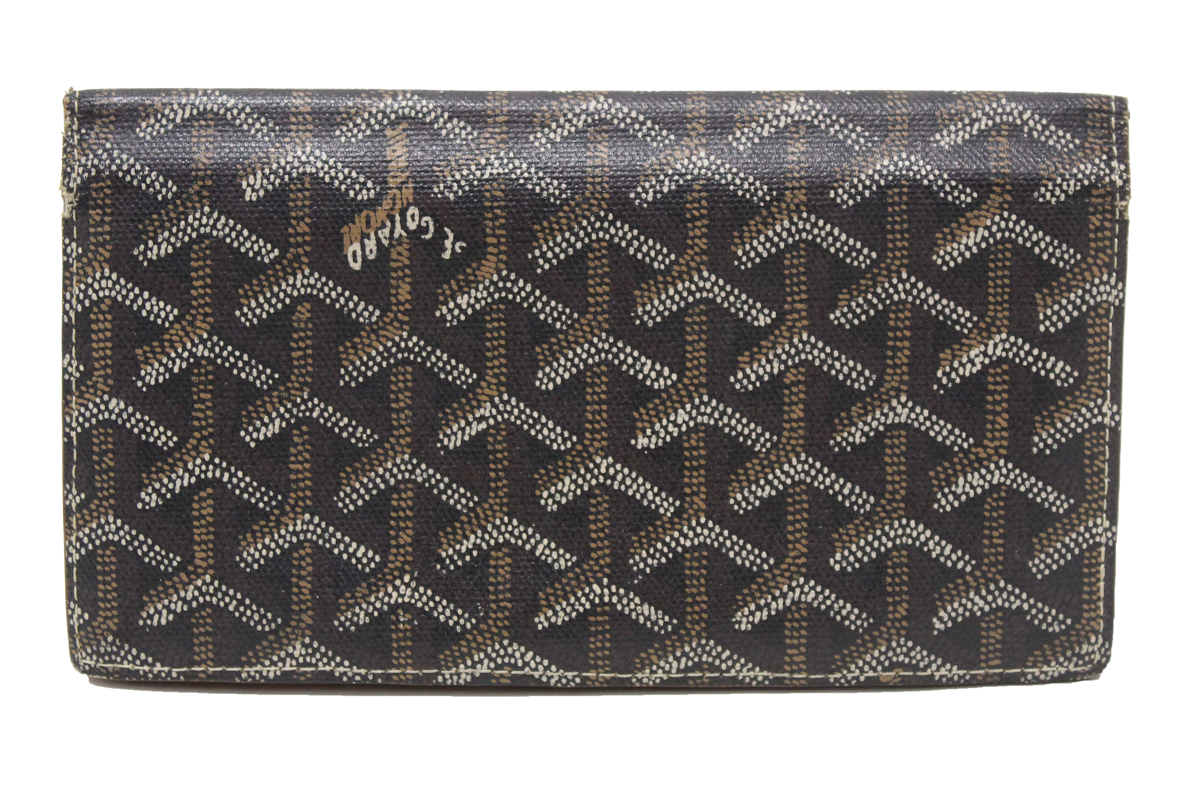Authentic Goyard Black Goyardine Richelieu Long Wallet for Men - Luxury Leather Bifold Wallet with RFID Protection - Perfect for Business, Travel & Everyday Use