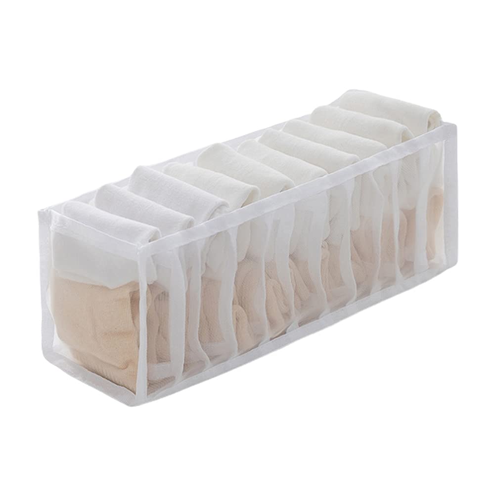 Adarl Foldable Underwear Organizer with 6/7/11 Storage Cells - Bra & Sock Drawer Divider Box for Closet Organization | Perfect for Underwear, Socks, Ties & Bras Storage in Bedroom, Dorm or Travel