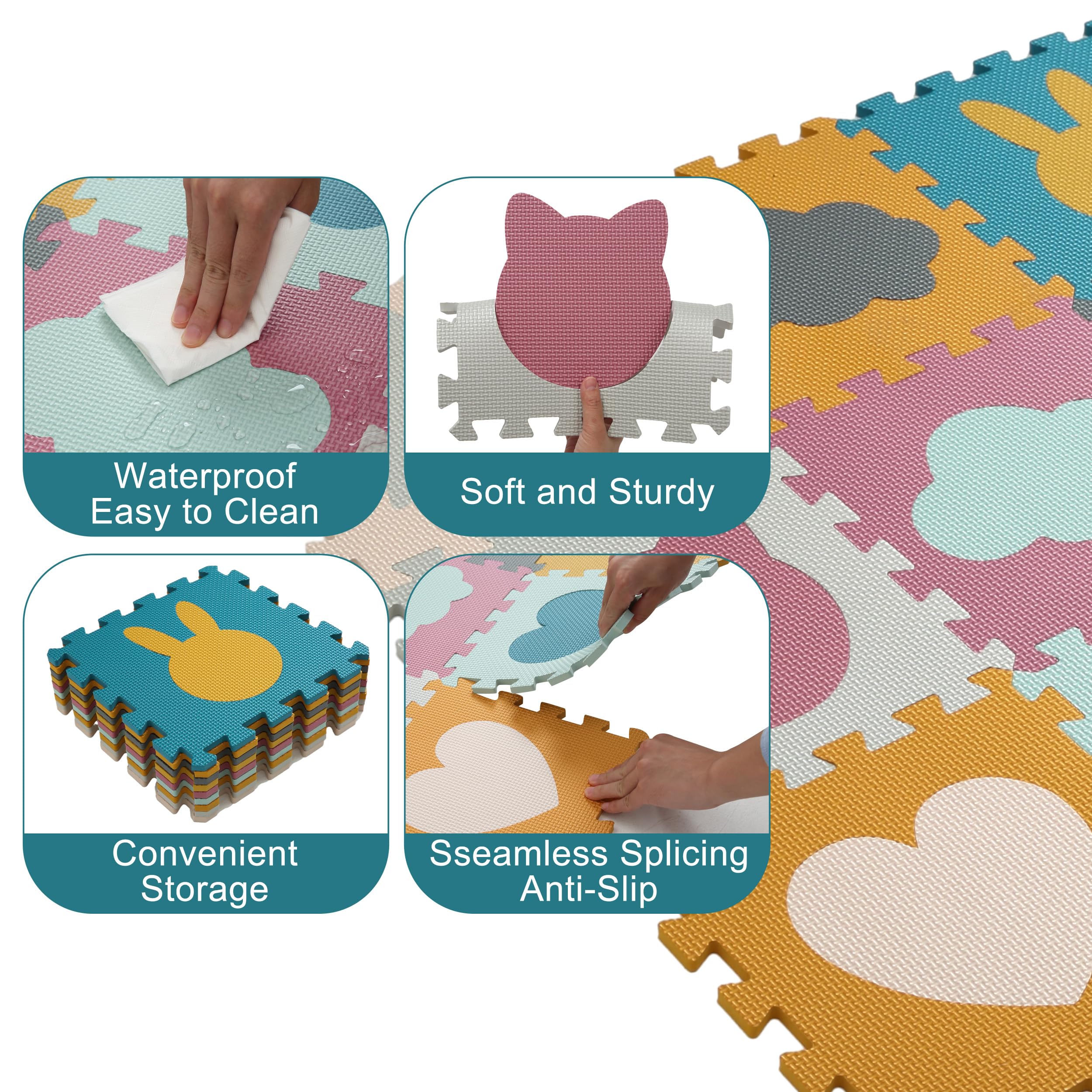 Non-Toxic Baby Play Mats for Floor - 9 Piece Foam Puzzle Play Mat for Toddlers & Infants - Soft, Safe & Educational Activity Mat for Crawling, Learning & Playtime at Home or Daycare