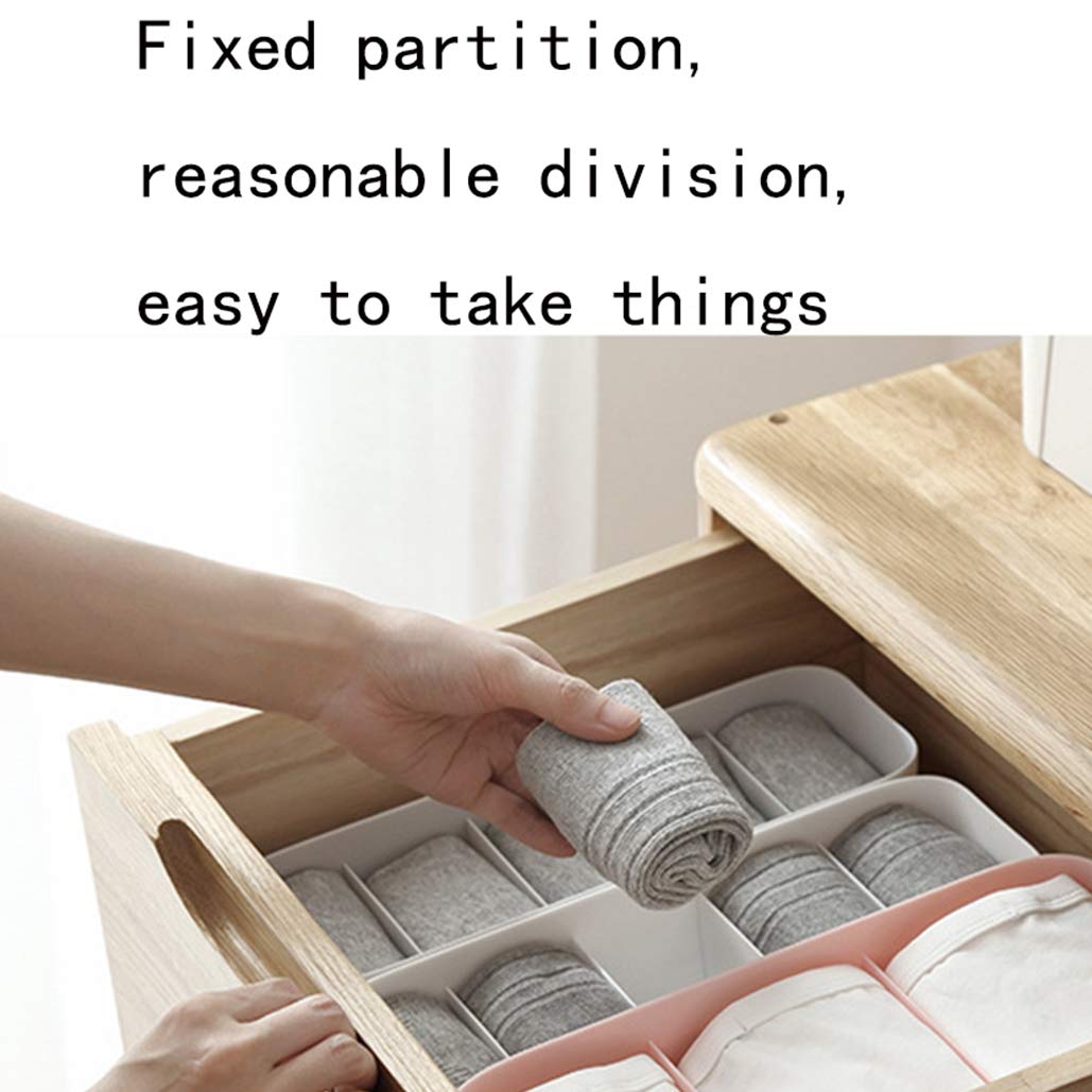 5 Grid Stackable Socks & Underwear Organizer - Grey for Closet Storage