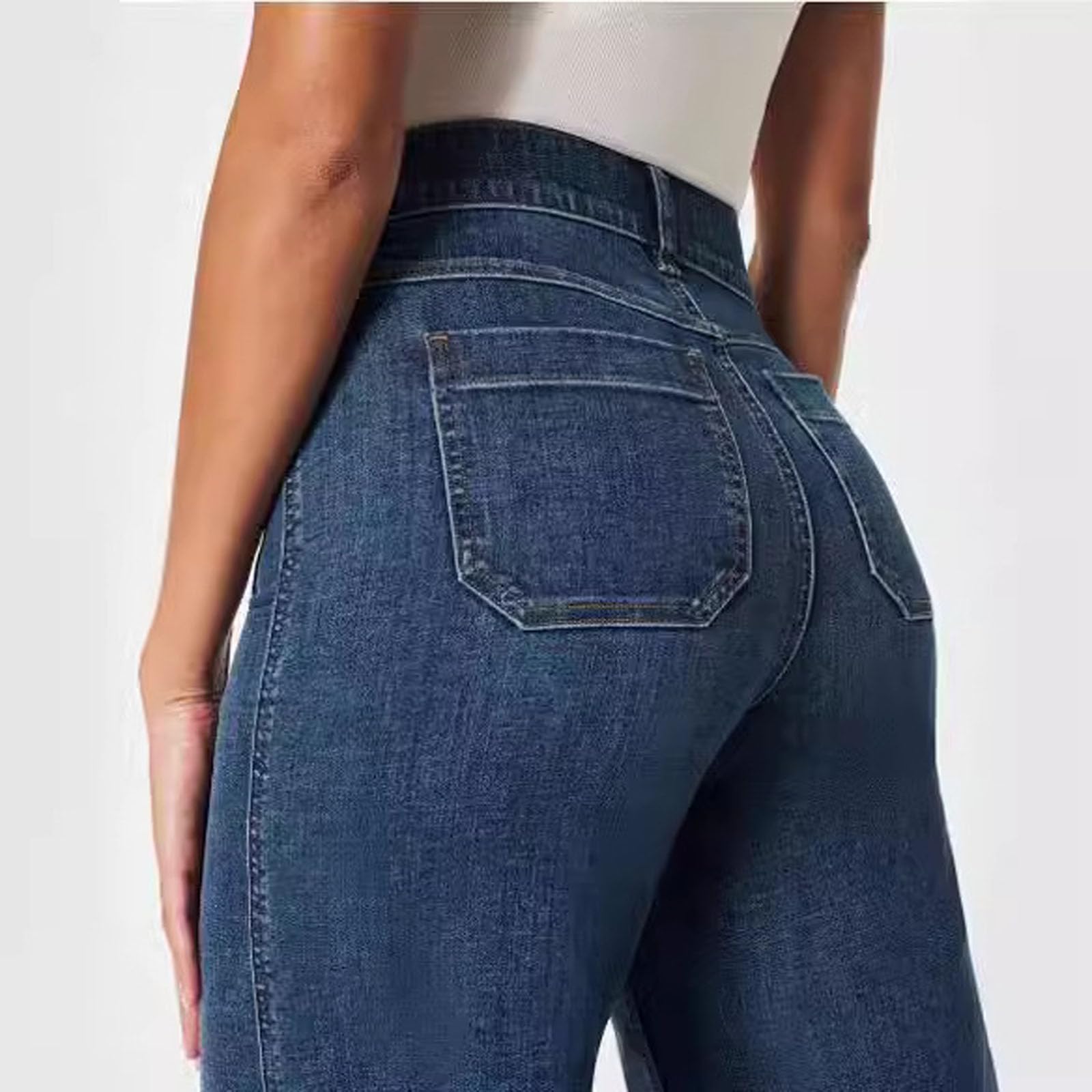 Curvachic Tummy Control High Waist Wide Leg Cropped Jeans for Women - Flattering Comfort & Style | Perfect for Casual Outings & Workwear