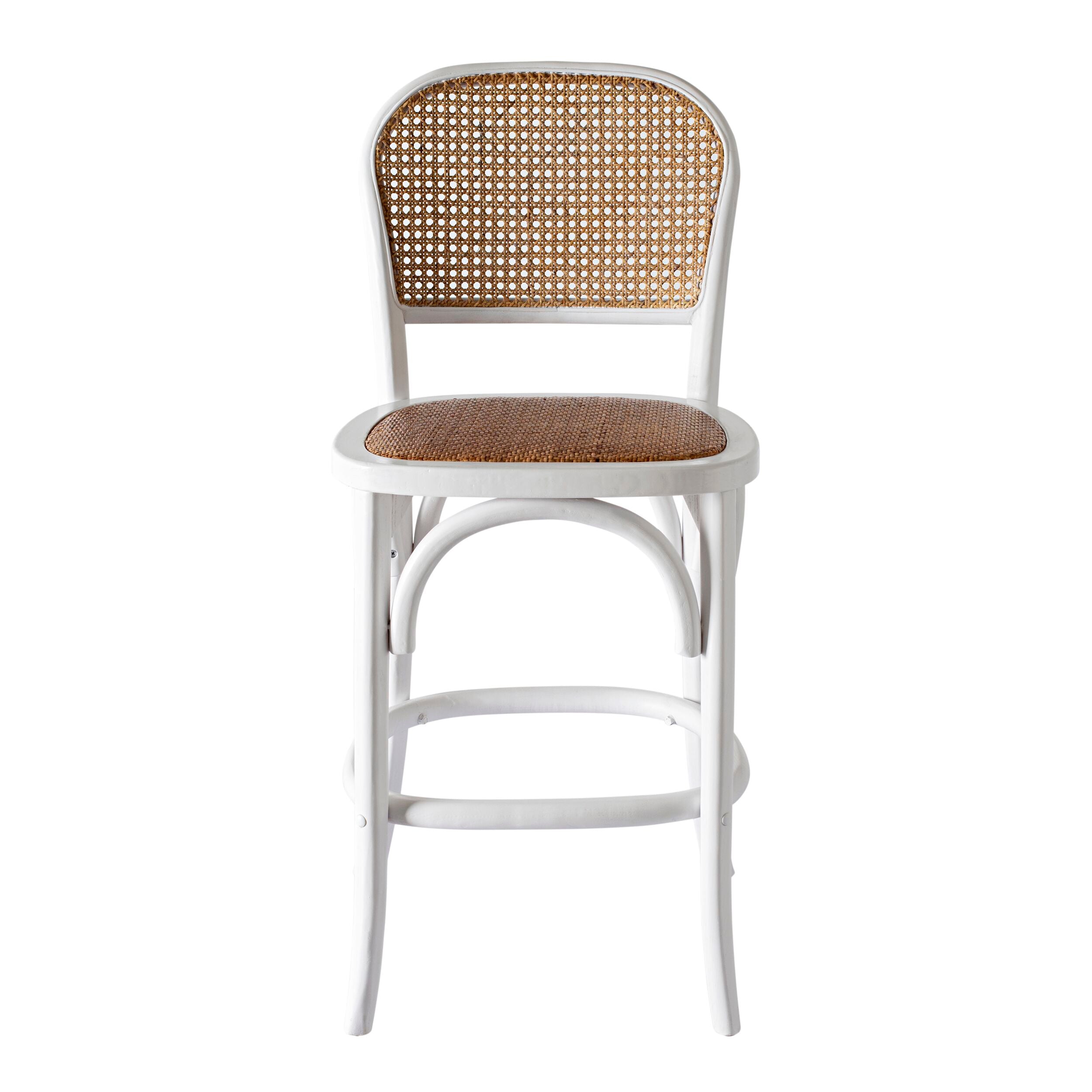 Premium White Bastion Bar Stool - Modern Kitchen Island & Counter Height Stool with Back Support - Perfect for Home Bars, Breakfast Nooks & Dining Areas