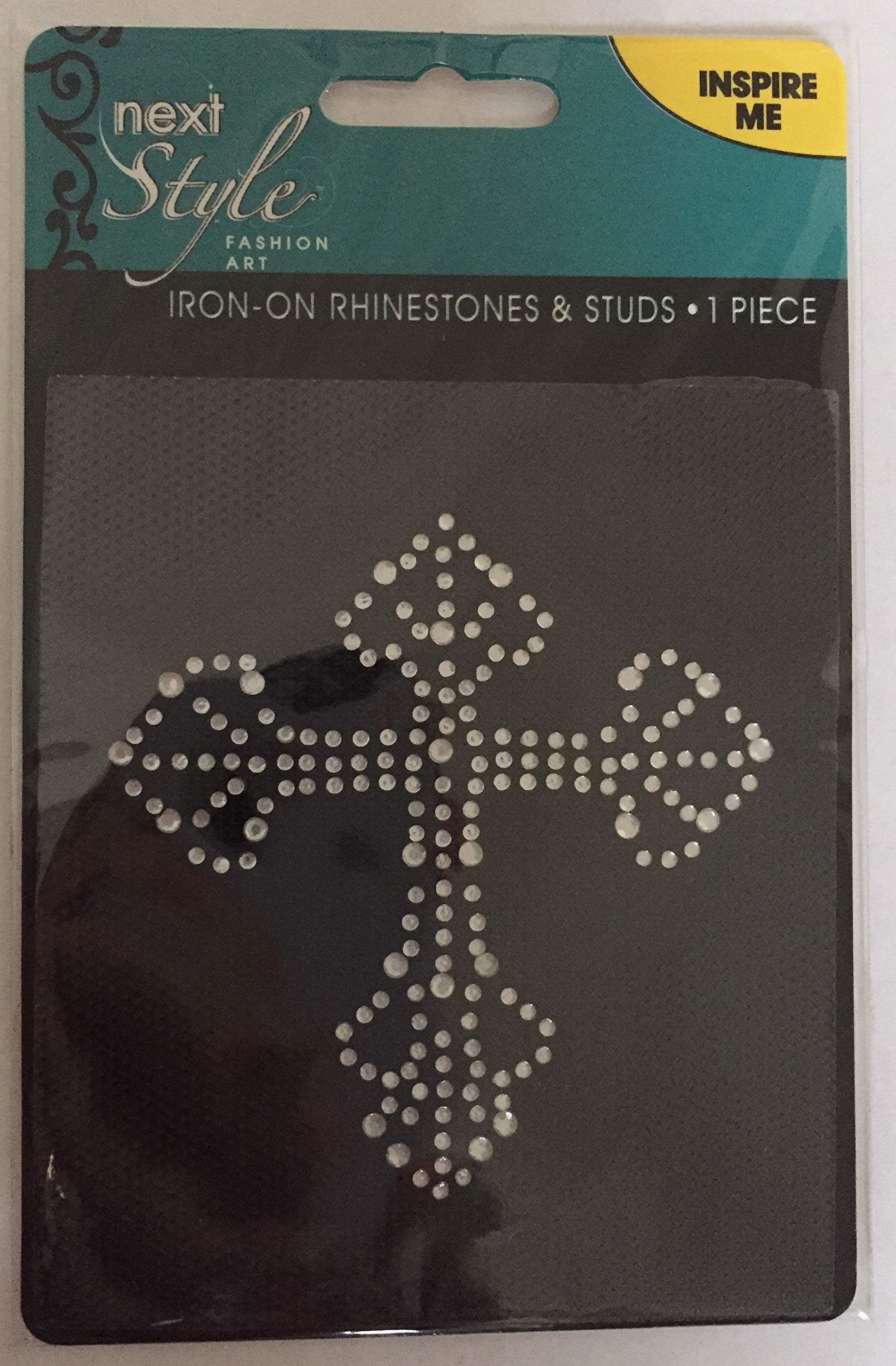 Next Style Iron-On Rhinestones and Studs Cross - DIY Embellishment Kit for Clothing, Shoes & Accessories | Perfect for Costumes, Fashion Design & Craft Projects