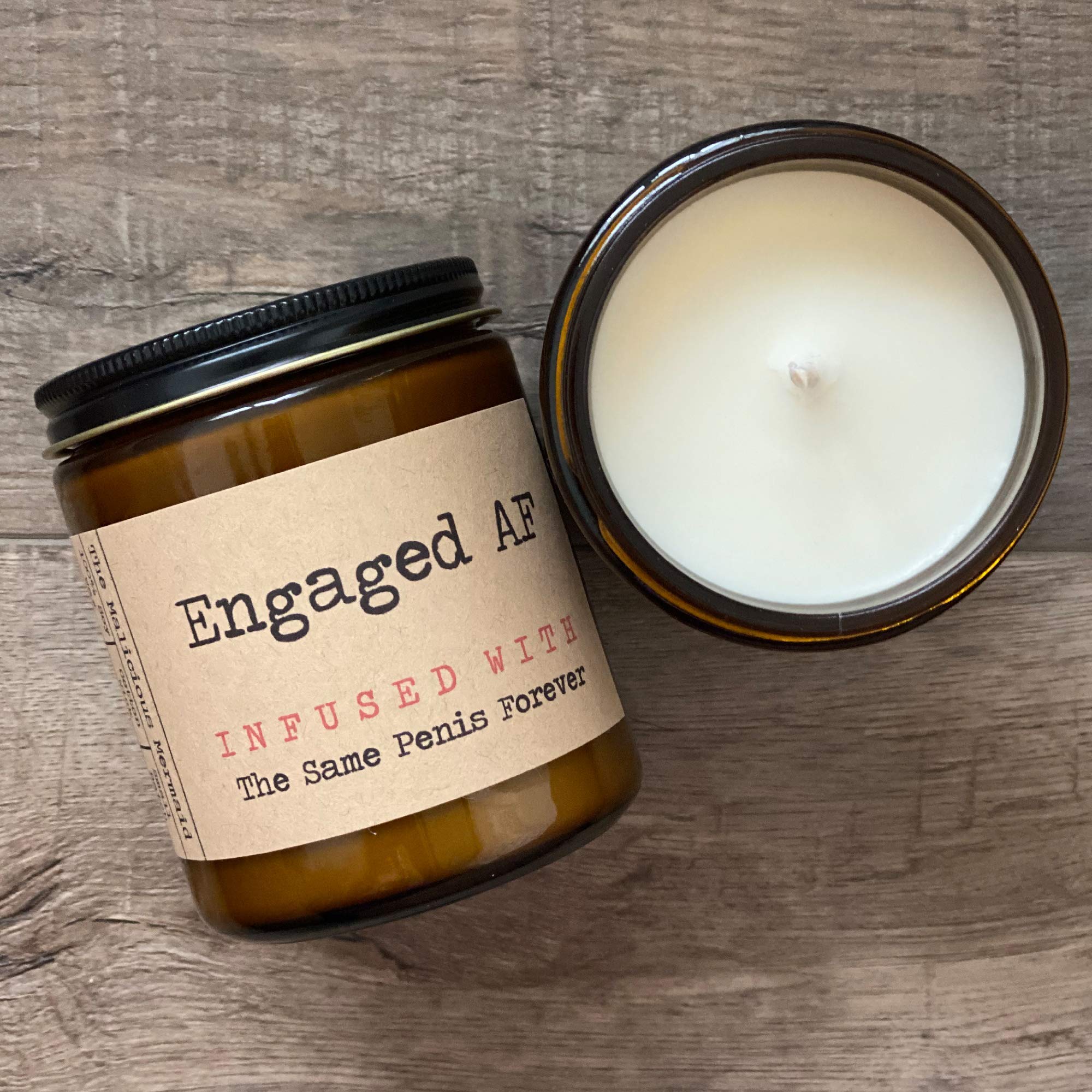 Premium Soy Wax Candle - The Snarky Mermaid Scent in Amber Jar | Made in USA | Romantic & Humorous Gift for Couples | Perfect for Date Nights, Home Decor & Relaxation