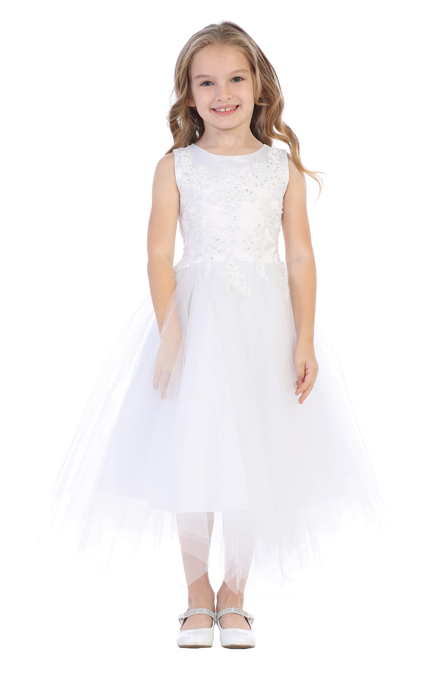 First Communion Dresses for Girls Age 7-16 | Holy White 1st Communion Gowns | Size 4-14 | Perfect for Church Ceremonies, Baptisms & Special Religious Occasions