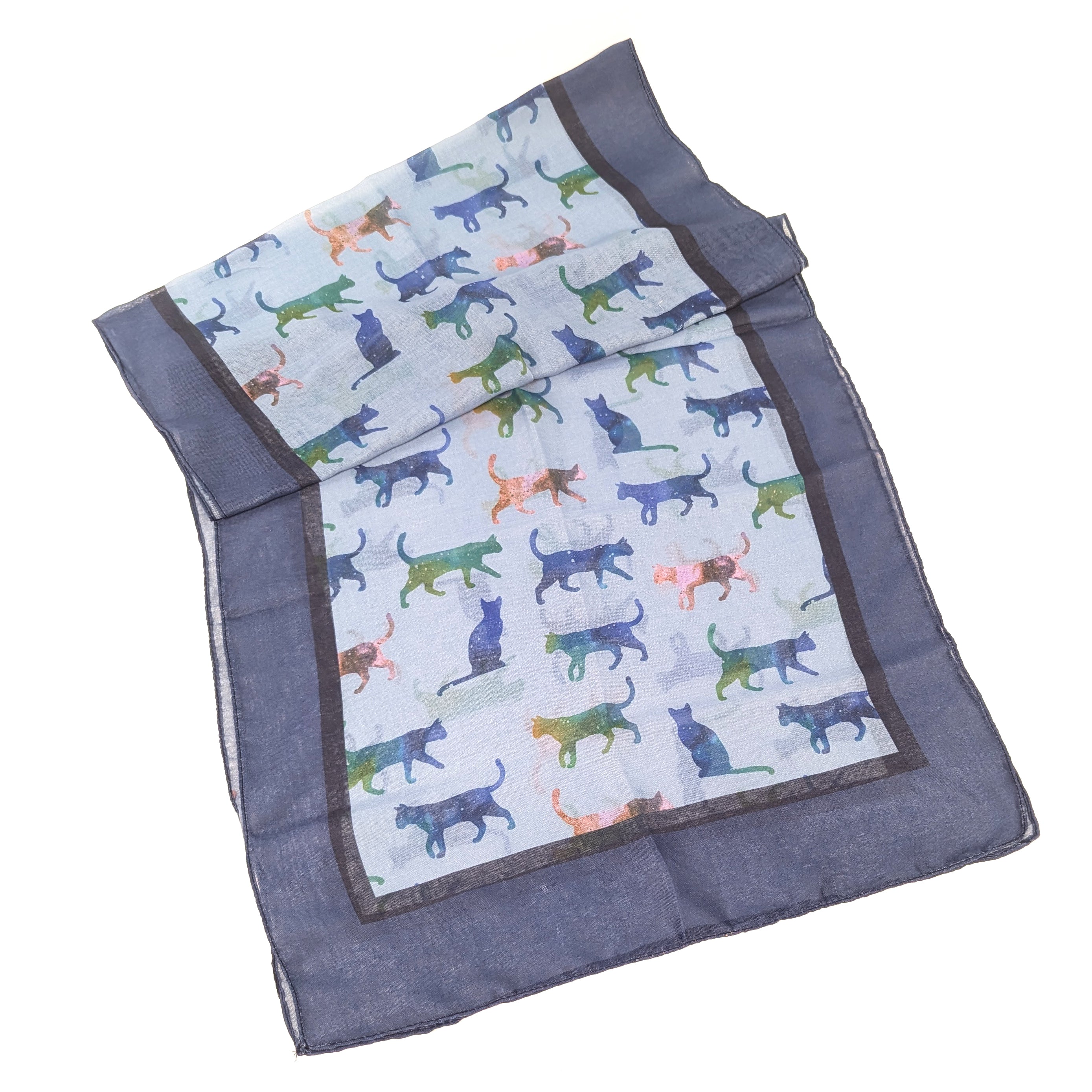 Clio The Cat Scarf - Soft Azure Blue Winter Scarf (50x180cm) for Women & Men | Warm Fashion Accessory for Cold Weather, Outdoor Activities & Holiday Gifts