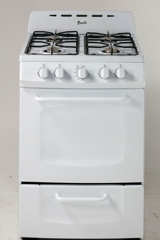 Avanti GRO24P0W 24-Inch Freestanding Gas Range - 4 Sealed Burners, Convection Oven - Perfect for Home Kitchens & Small Restaurants