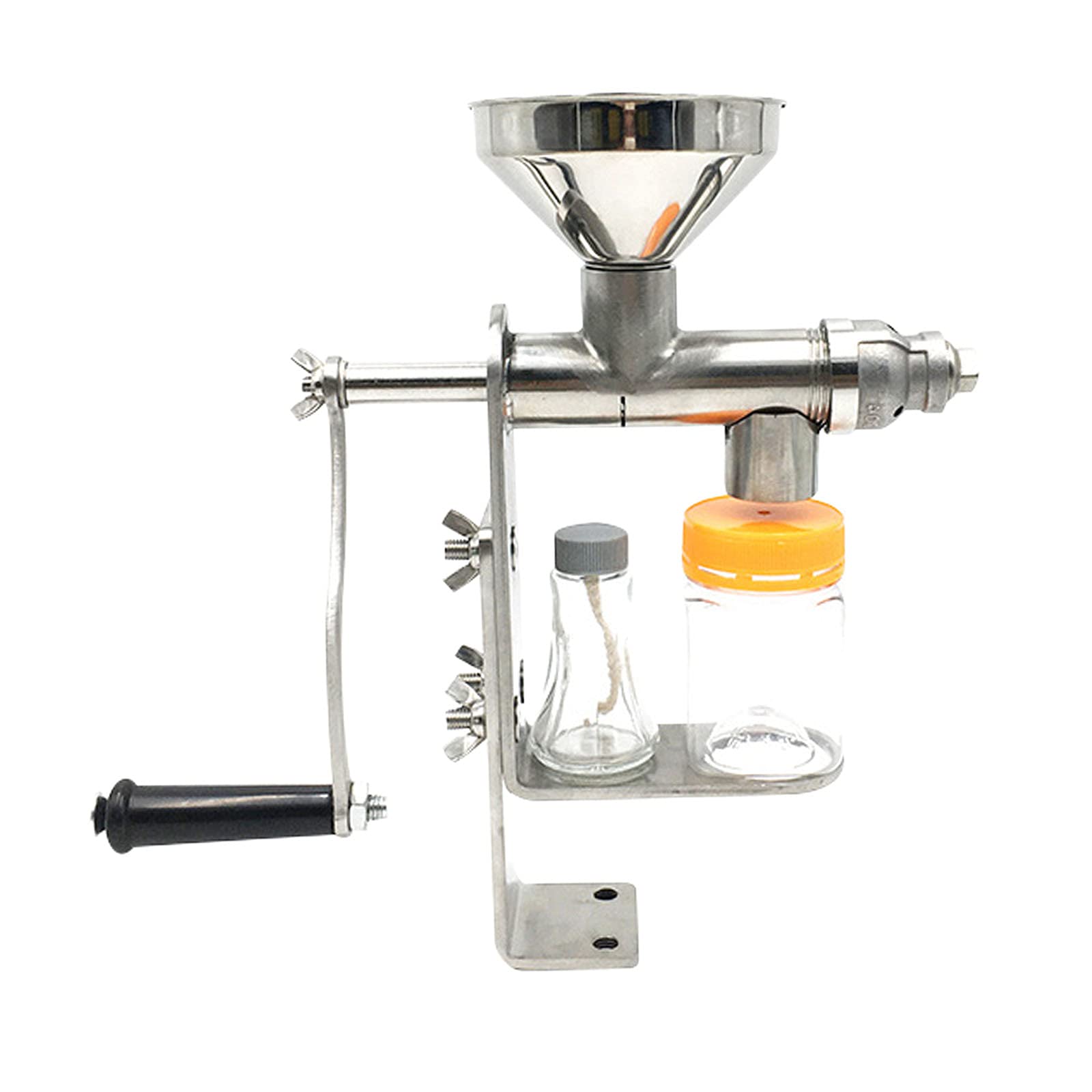 FAKEME Manual Oil Press Machine for Home Use - Cold Press Peanut, Nut & Seed Oil Extractor - Durable Stainless Steel Oil Expeller for Healthy Cooking & DIY Projects