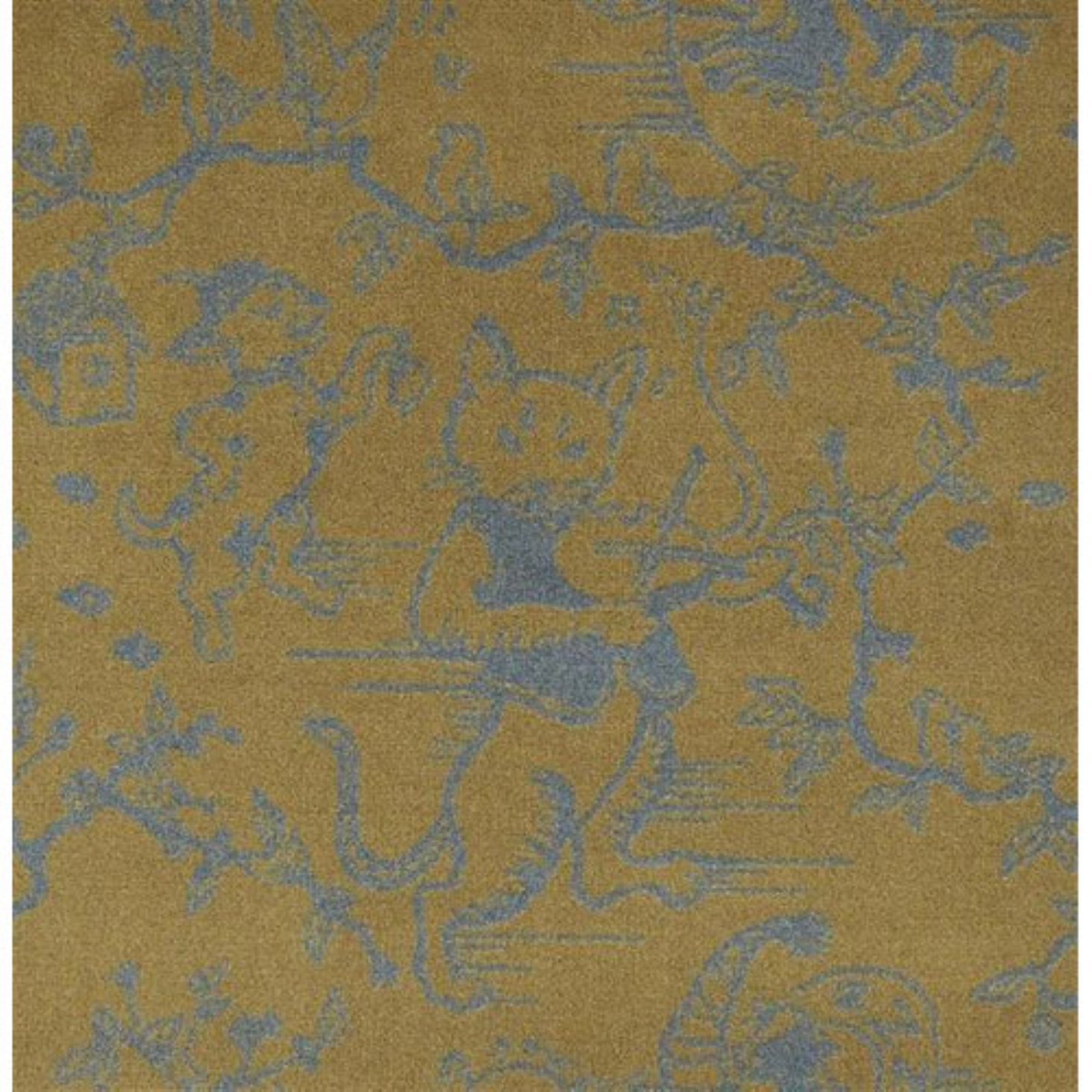 Joy Carpets Kaleidoscope Fiddler Whimsical Area Rugs - Dark Beige Non-Slip Living Room Rug for Kids Bedroom, Playroom & Nursery Decor