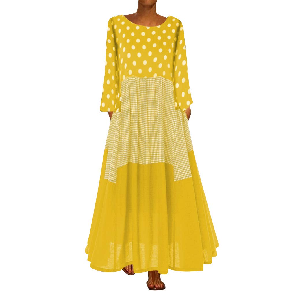 Vintage Floral Print Tie Front Maxi Dress for Women - Boho Long Sleeve O-Neck Summer Dress, Perfect for Beach Vacations, Music Festivals & Casual Outings