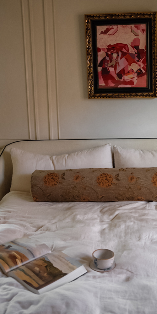 Charlotte Tapestry Bolster Pillow - Bohemian Decorative Throw Pillow Cover for Sofa, Bed, Couch - Perfect for Home Decor, Living Room, Bedroom & Nursery