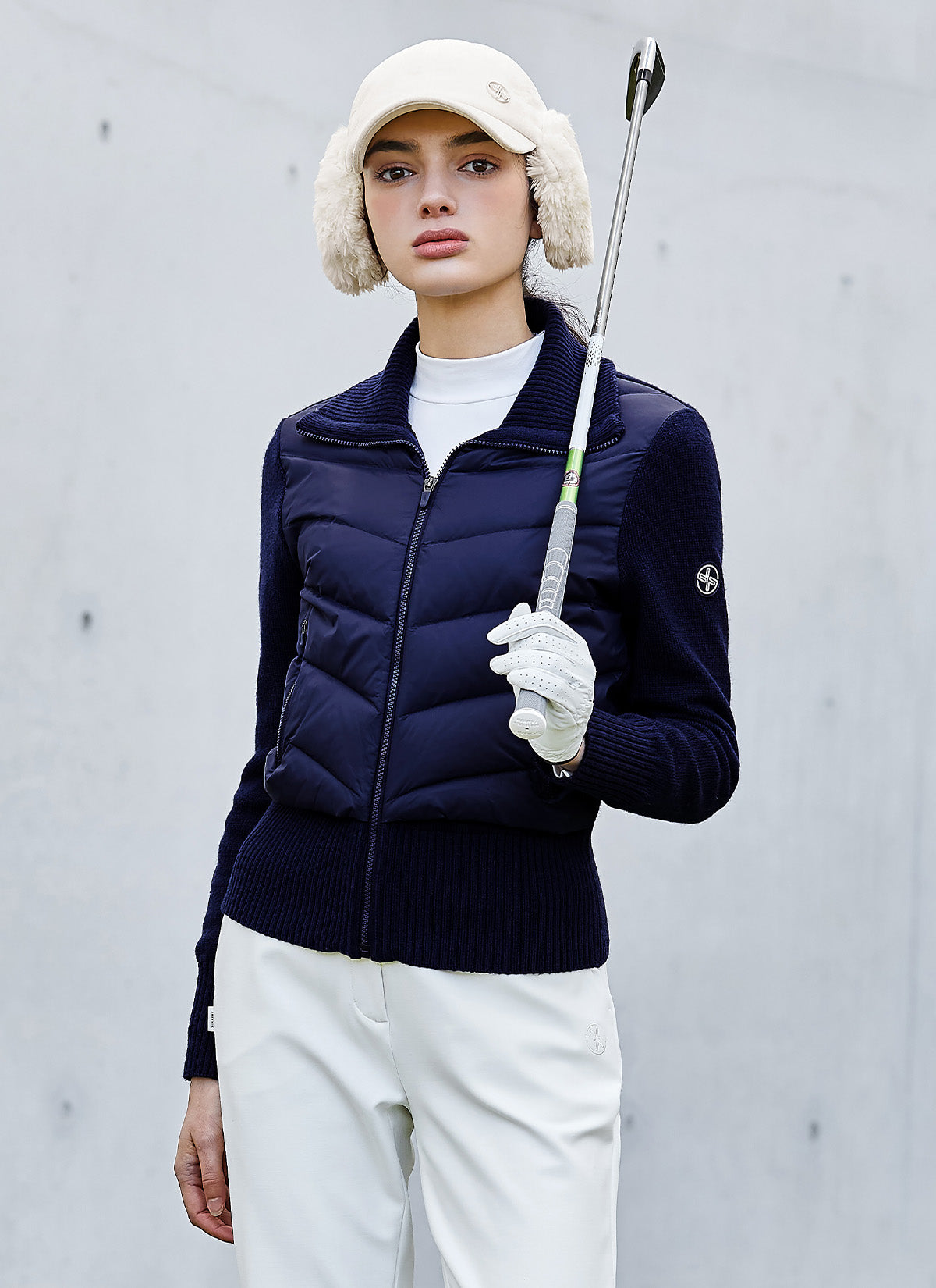 Women's Hybrid Knit Goose Down Jumper - Warm Winter Coat for Outdoor Activities & Casual Wear