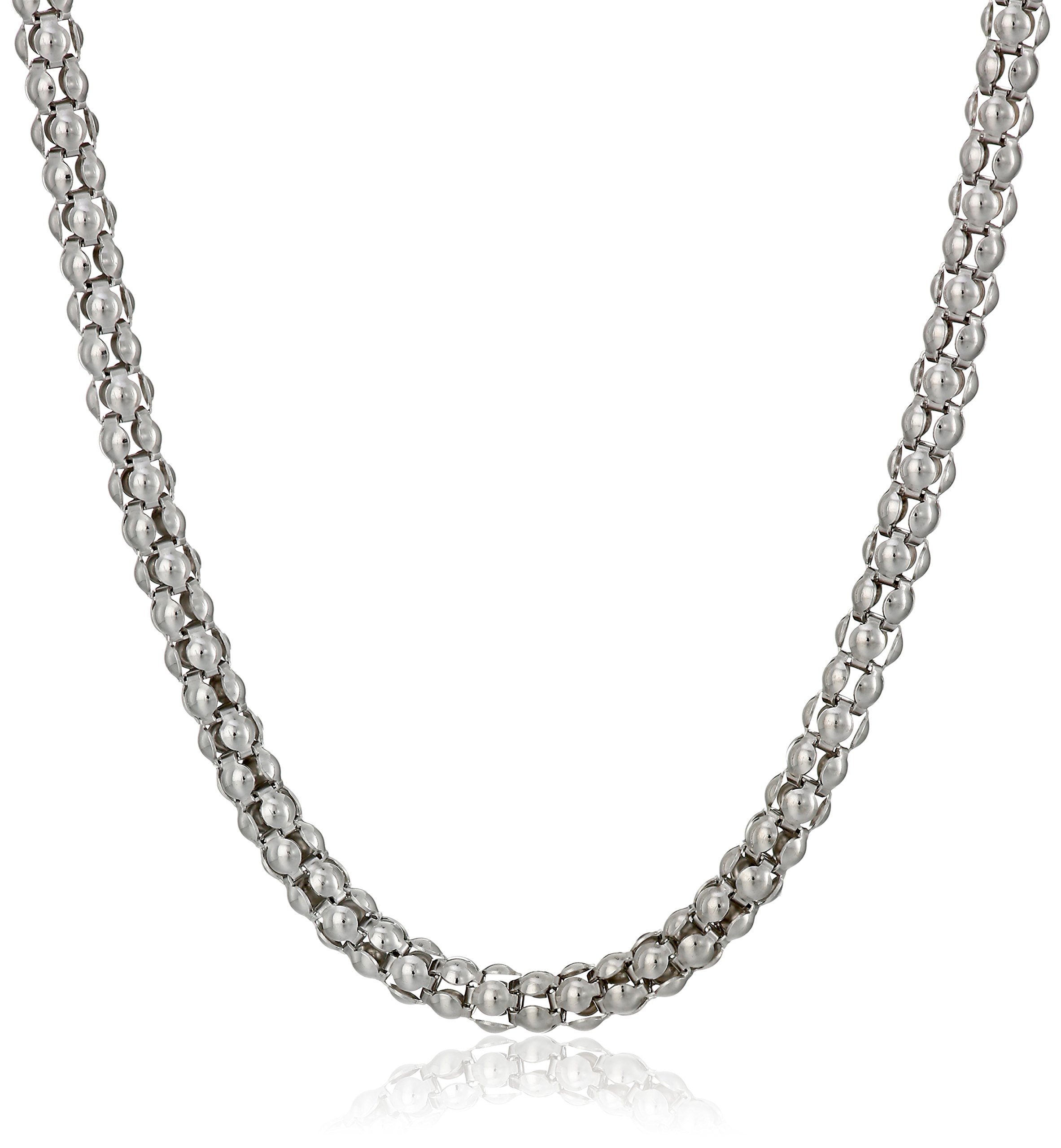 Sterling Silver Italian 2.95mm Popcorn Chain Necklace 36 Inch - Elegant Layered Necklace for Women, Perfect for Everyday Wear, Parties & Gifts