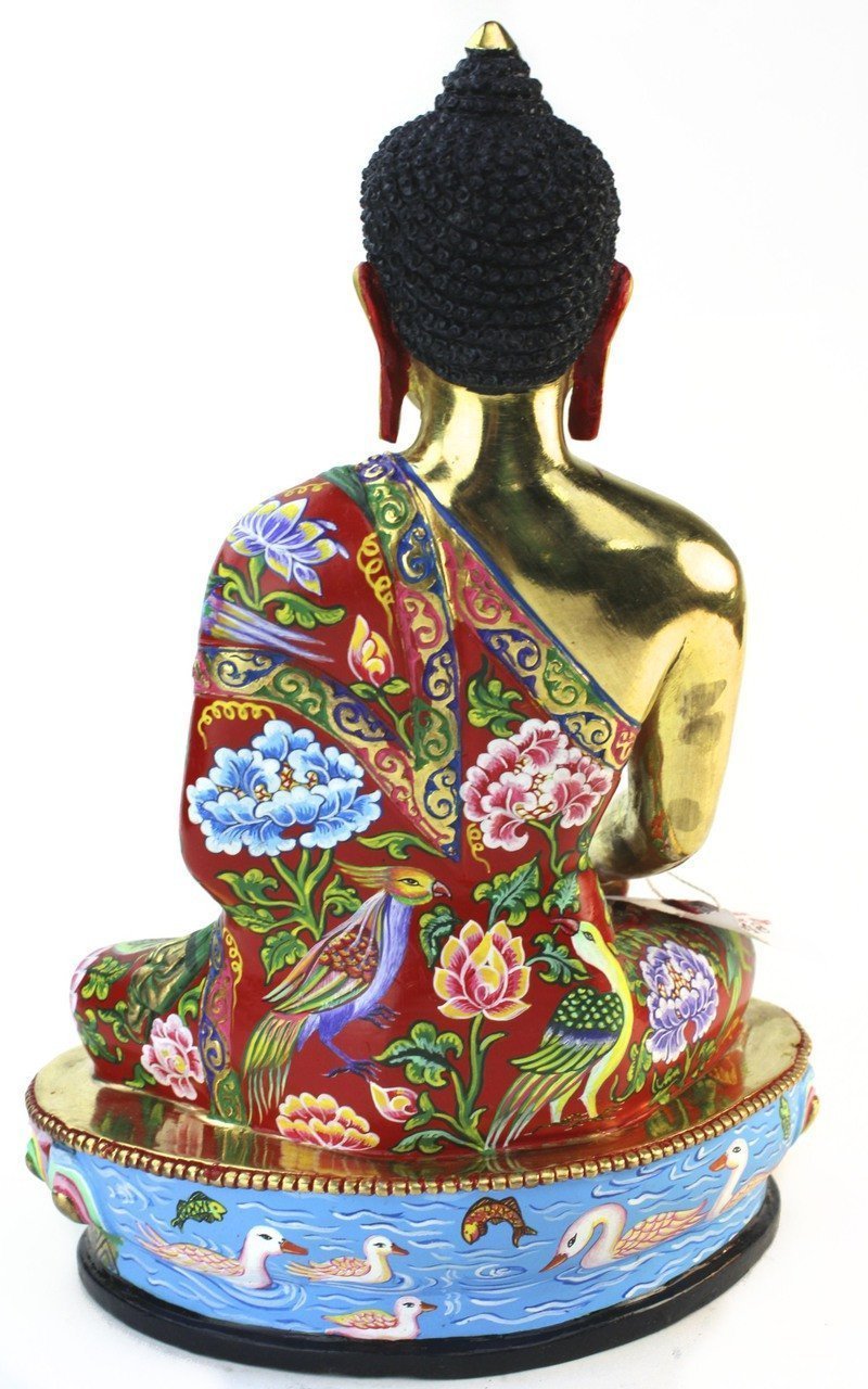 Hand Painted Unique 8.5 Inch Shakyamuni Buddha Statue - Meditation, Yoga, Home Altar & Spiritual Decor