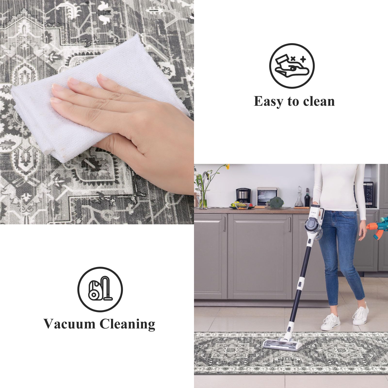 3-Piece Anti-Fatigue Kitchen Rug Set - Non-Slip Waterproof Cushioned Floor Mats for Home, Office, Sink & Laundry - Comfort Standing Mat Runner for Pain Relief & Long Hours Cooking