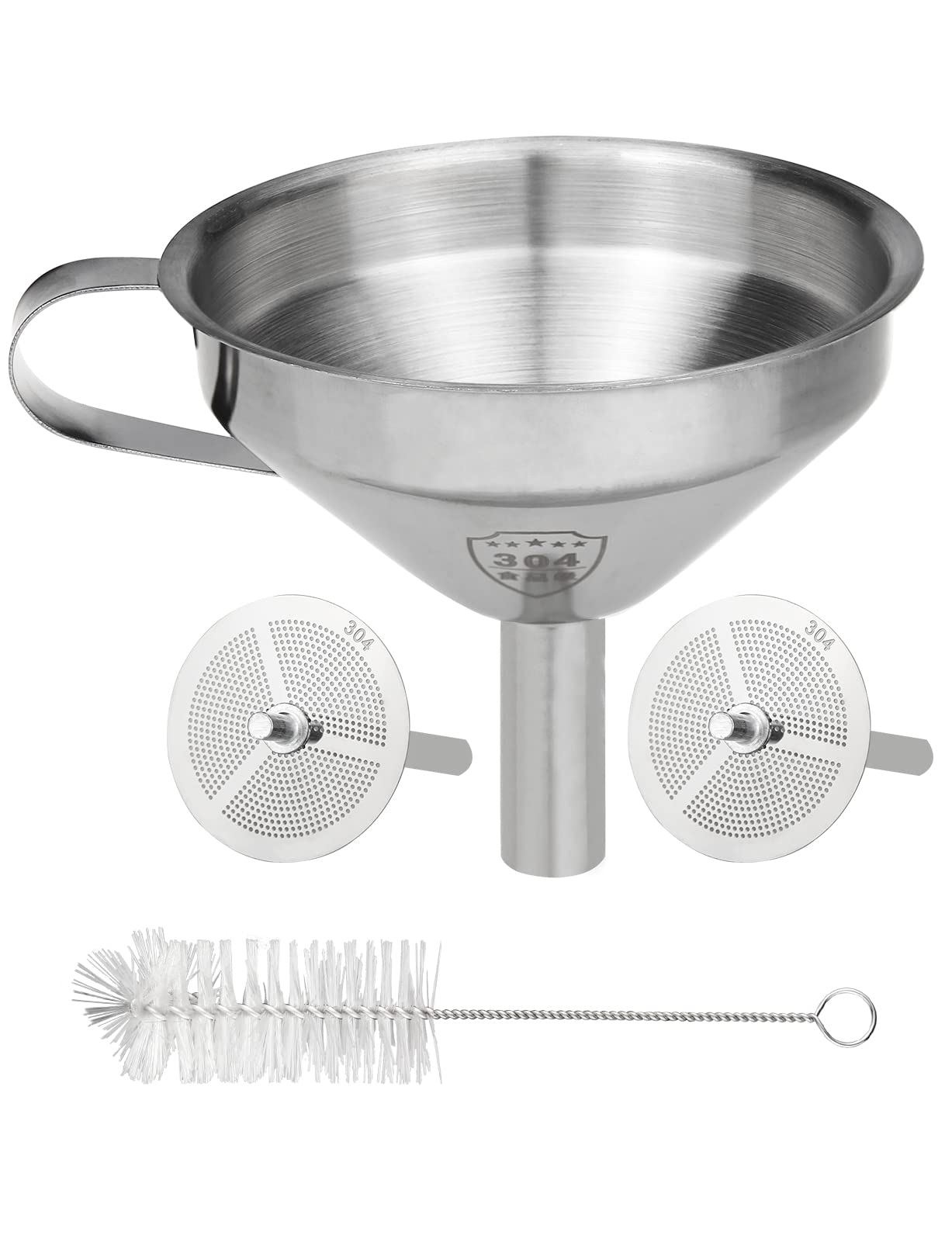 Premium Stainless Steel Resin Funnel with Strainer - 3D Printer Accessory for Filtering & Recycling UV SLA/DLP/LCD Photosensitive Resin - Includes Cleaning Brush - Perfect for Resin Casting, Jewelry Making & DIY 3D Printing Projects
