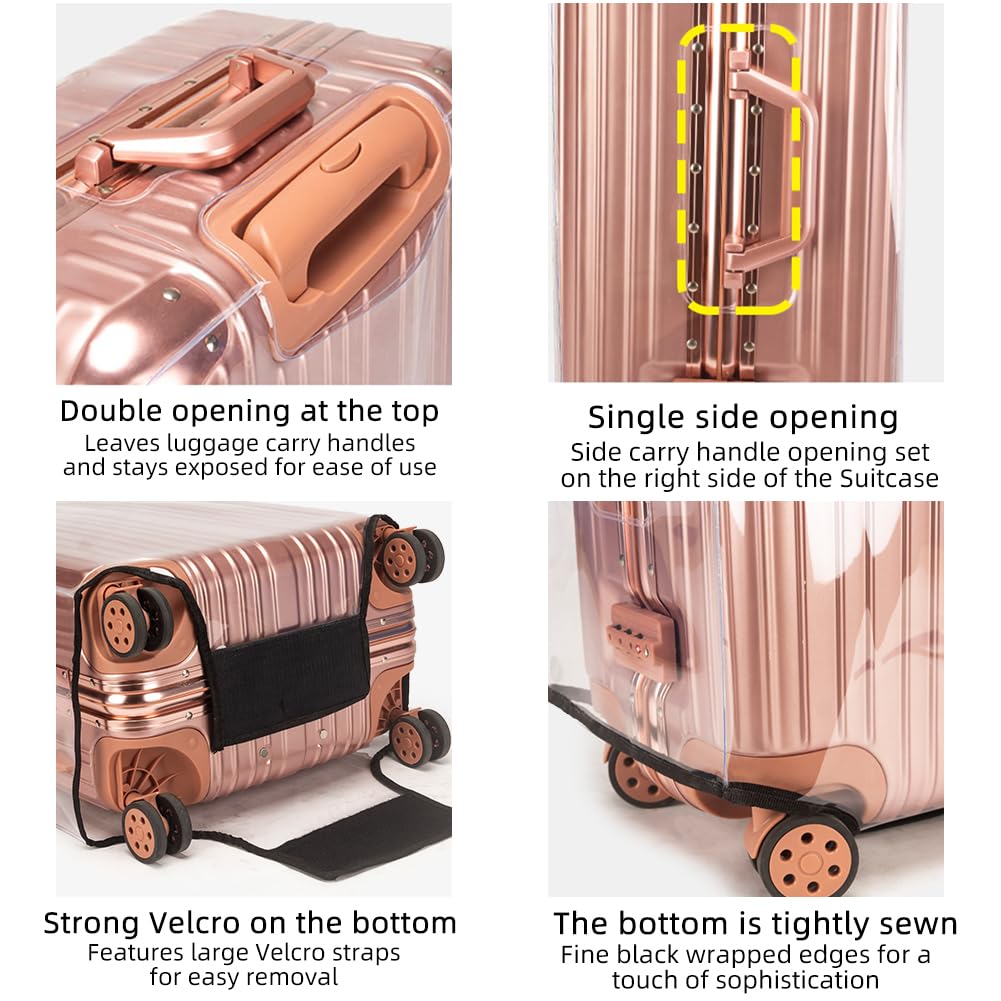 Veki Clear PVC Suitcase Cover with Zipper - Waterproof Transparent Luggage Protector for Plastic Trolley Bags | Scratch-Resistant Travel Accessory for Airplane, Train & Business Trips