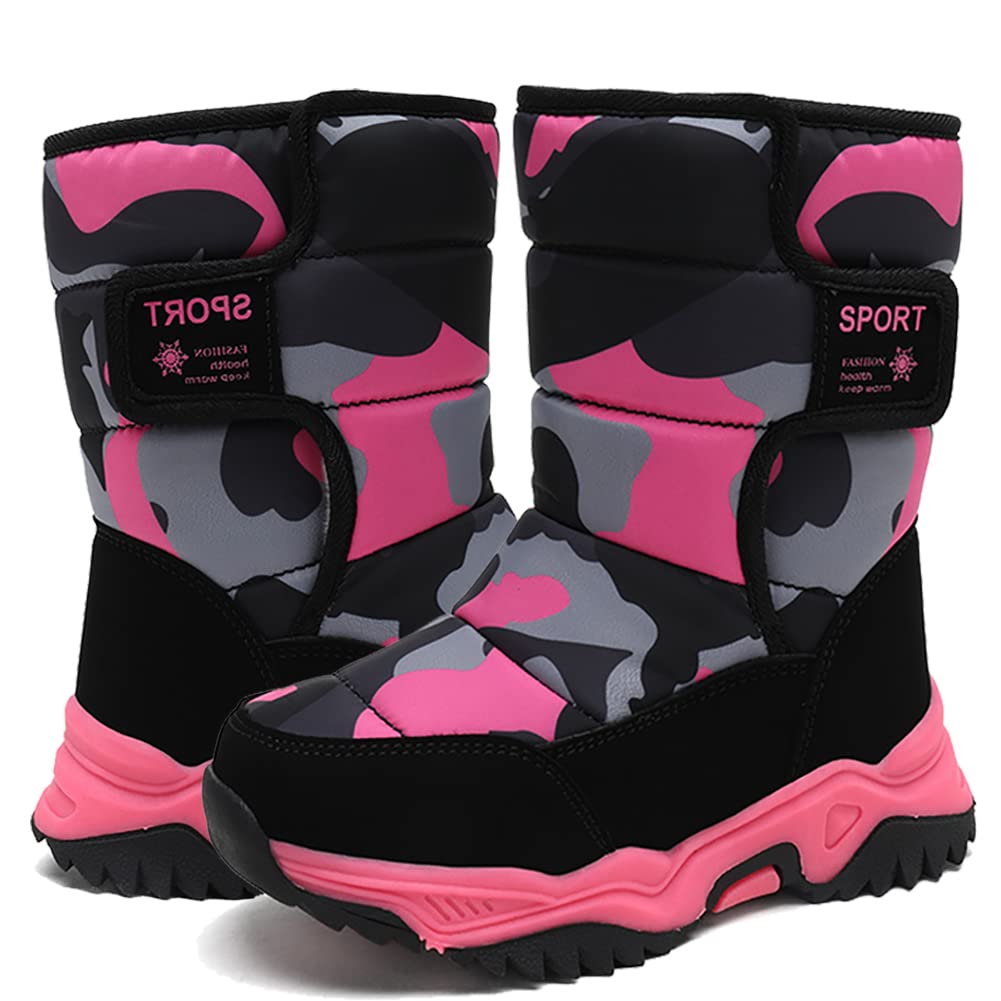 Kids' Waterproof Snow Boots for Boys & Girls - Slip-Resistant Winter Shoes for Cold Weather (Toddler/Big Kid) - Perfect for Outdoor Play, Snow Days & Winter Adventures