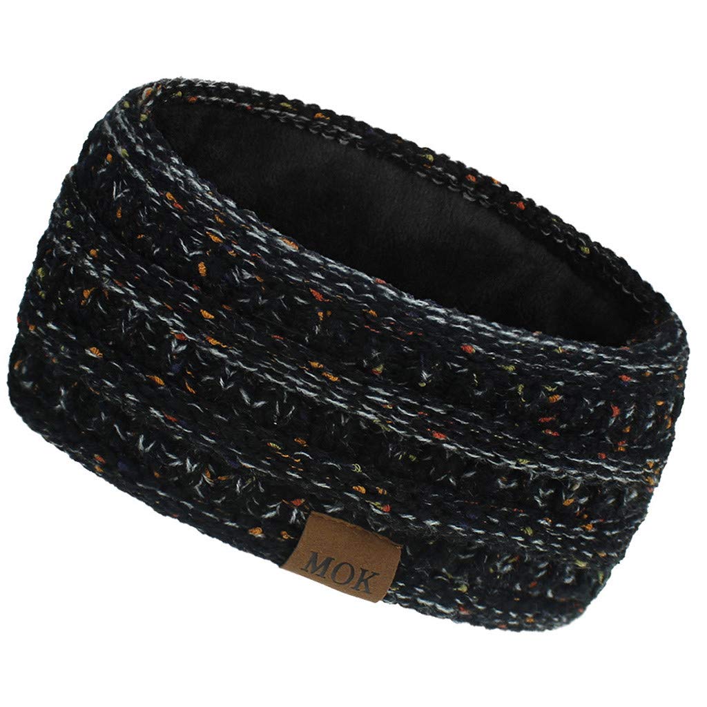 Warm Knitted Wide Headband for Women - Handmade Fashion Hair Accessory for Winter, Sports & Outdoor Activities | Christmas & Birthday Gift for Her, Mom & Girlfriend | Dark Gray