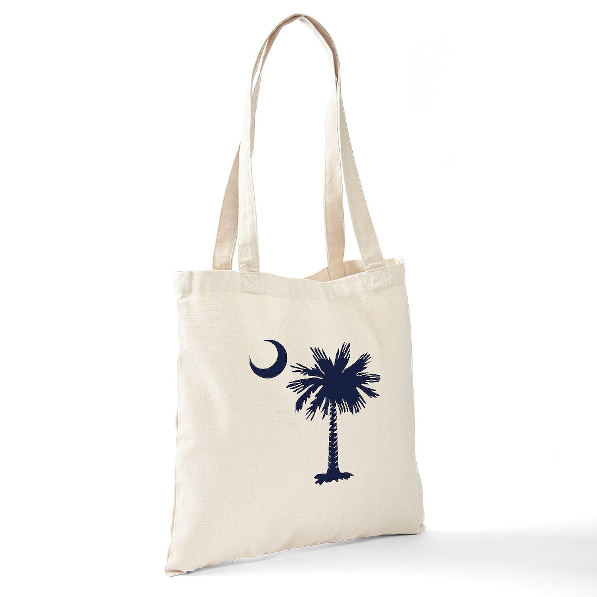 South Carolina Flag Tote Bag - Natural Canvas Reusable Grocery Shopping Bag for Beach, Farmers Market & Eco-Friendly Lifestyle