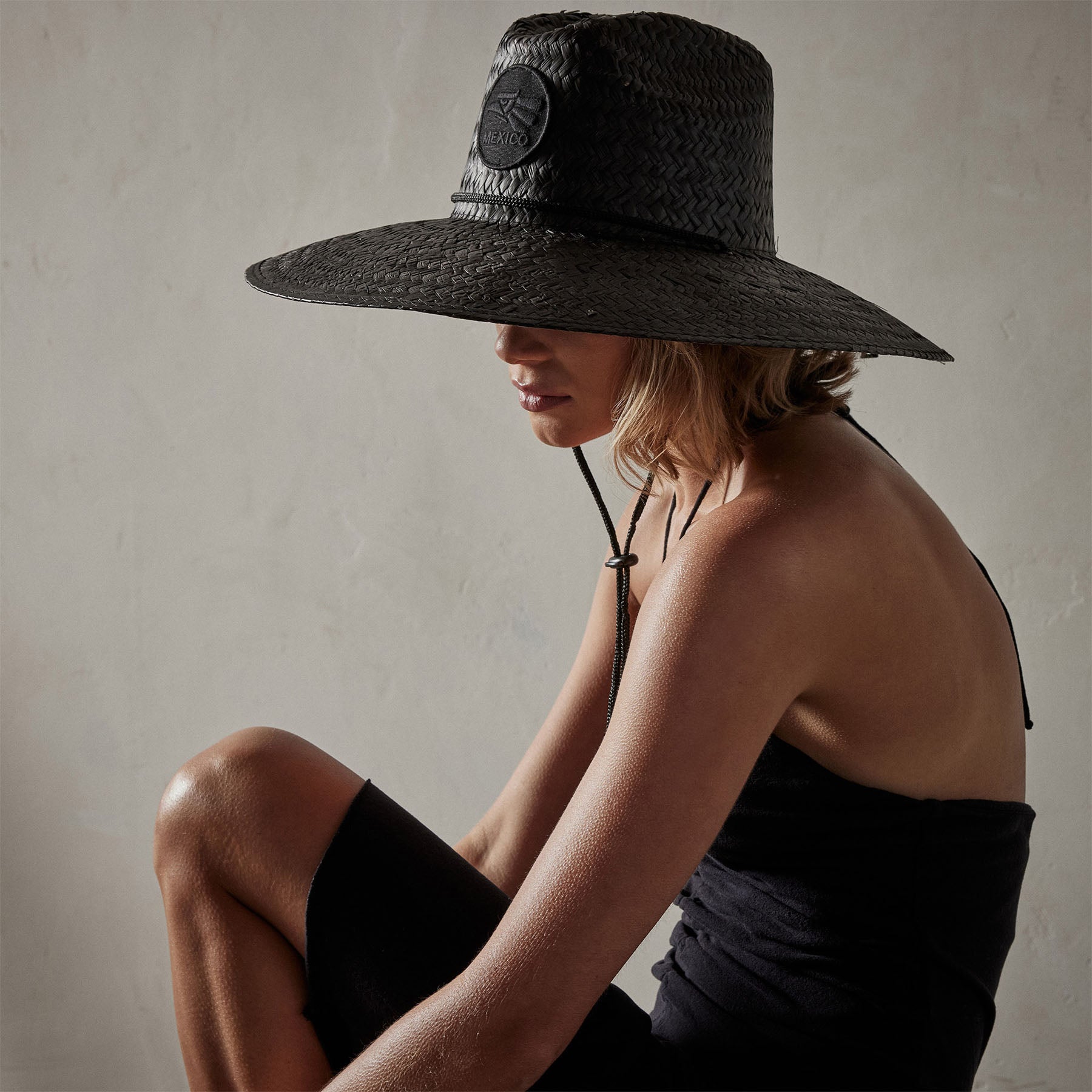 Stylish Hecho Noir Sun Hat for Women - UPF 50+ UV Protection Wide Brim Black Summer Hat - Perfect for Beach, Pool, and Outdoor Activities