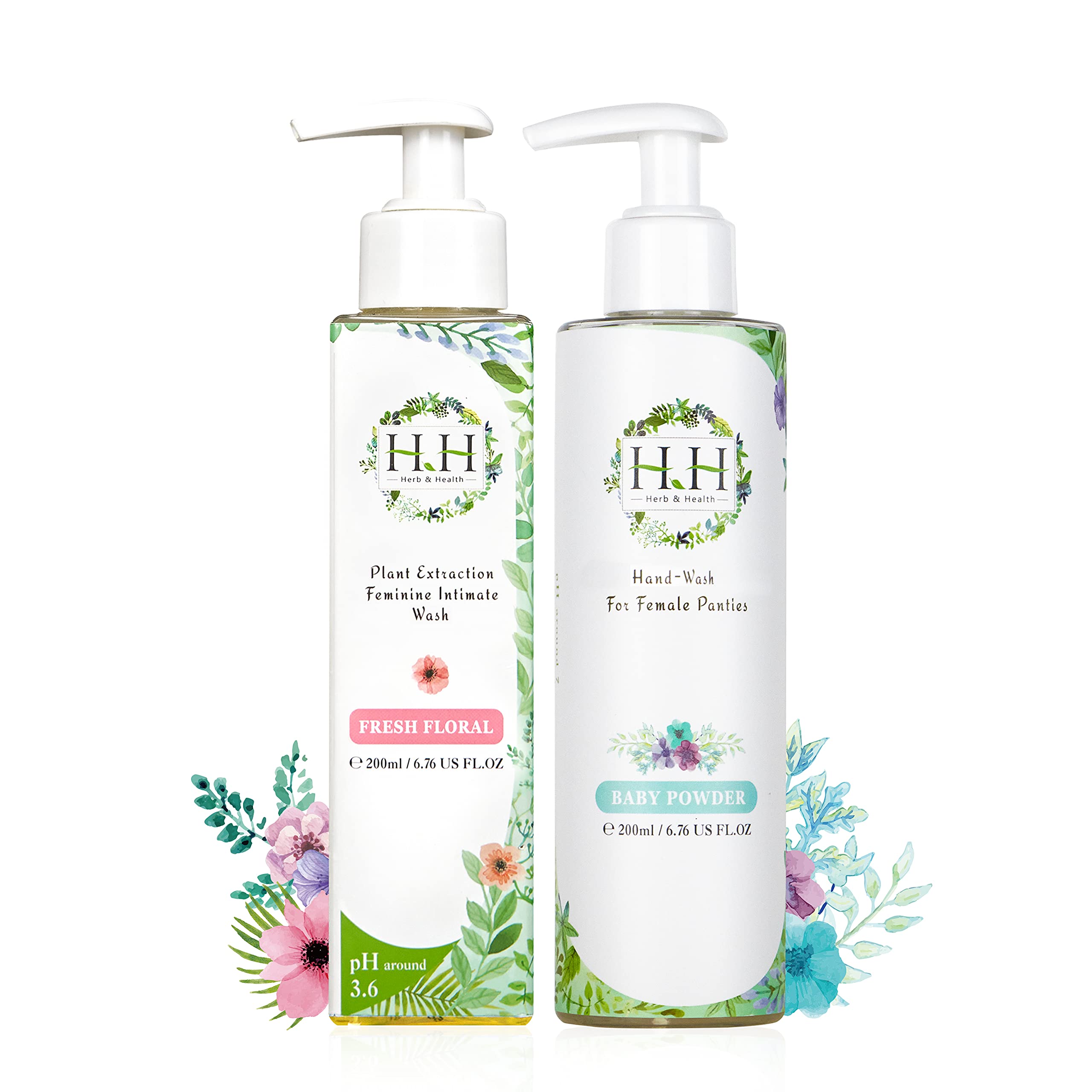 Natural Essential Oil Feminine Wash & Panty Stain Remover - pH Balanced Vaginal Cleanser for Women, Gentle Vulva Care & Underwear Laundry Detergent | Daily Intimate Hygiene & Lingerie Cleaning for Blood Stains by HH Herb&Health - Perfect for Sensitive Skin & Post-Period Care