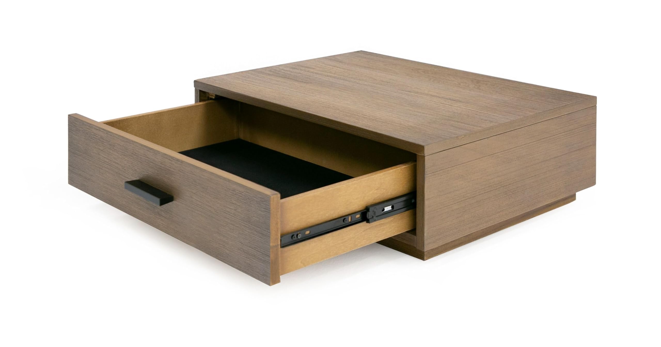 Gerda Collection Contemporary Solid Acacia Wood Veneer King Bed & 2 Nightstands 3-Piece Set - Light Walnut & Light Gray Polyester Upholstery | Perfect for Modern Master Bedrooms & Guest Rooms