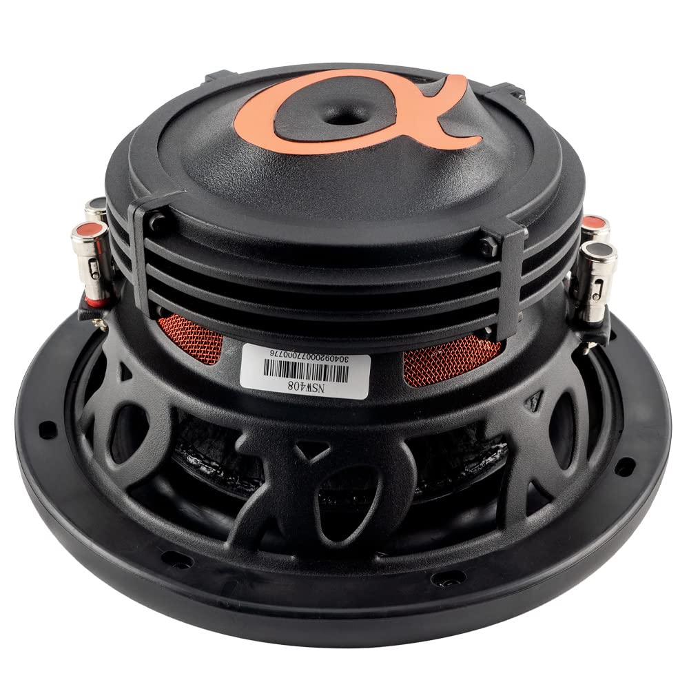 Alphasonik NSW408 Neuron 400 Series 8 Inch 750W Max / 250W RMS Dual 4 Ohm Car Subwoofer with High-Grade Magnet & Non-Pressed Paper Cone - Powerful Bass for Car Audio Systems & Custom Installations