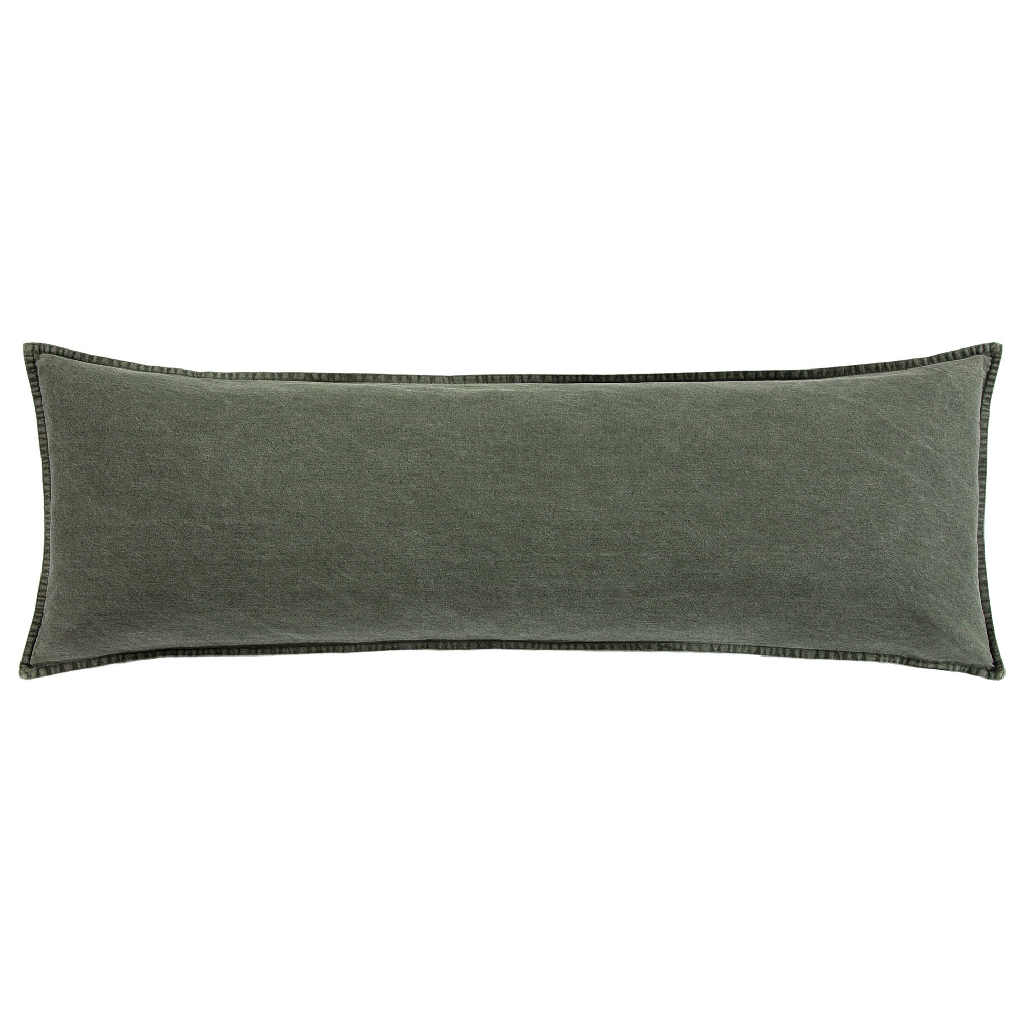 Stonewashed Cotton Canvas Lumbar Pillow - Long Support for Sofa, Bed & Office Chair - Perfect for Back Pain Relief & Home Decor