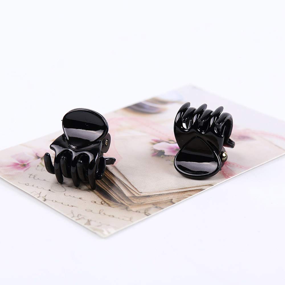 XZEN 12-Pack Small Claw Hair Clips for Women & Girls - Mini Plastic No-Slip Hair Grips for Bangs & Styling (Black) | Perfect for School, Work, Gym & Everyday Hairstyles