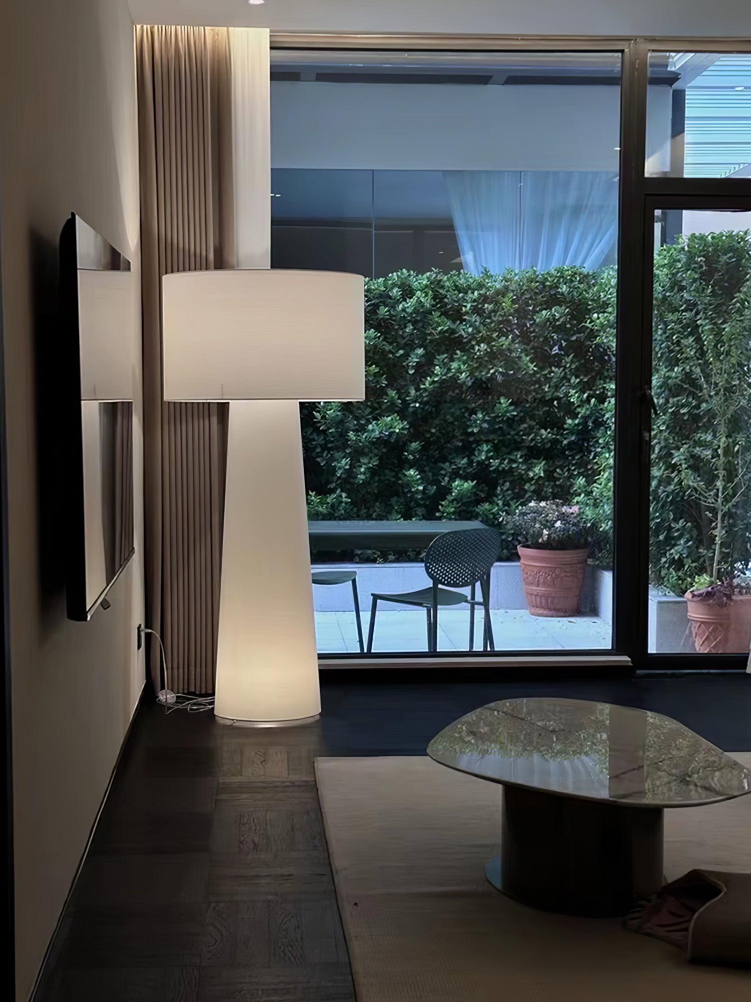 Modern Column Fabric Floor Lamp - Elegant Standing Light for Living Room, Bedroom & Office - Perfect for Reading, Relaxing & Ambient Lighting