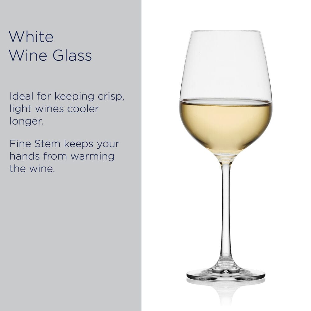 Premium Lana Set of 4 Crystal Clear White Wine Glasses - Elegant Stemware for Chardonnay, Sauvignon Blanc & Dinner Parties