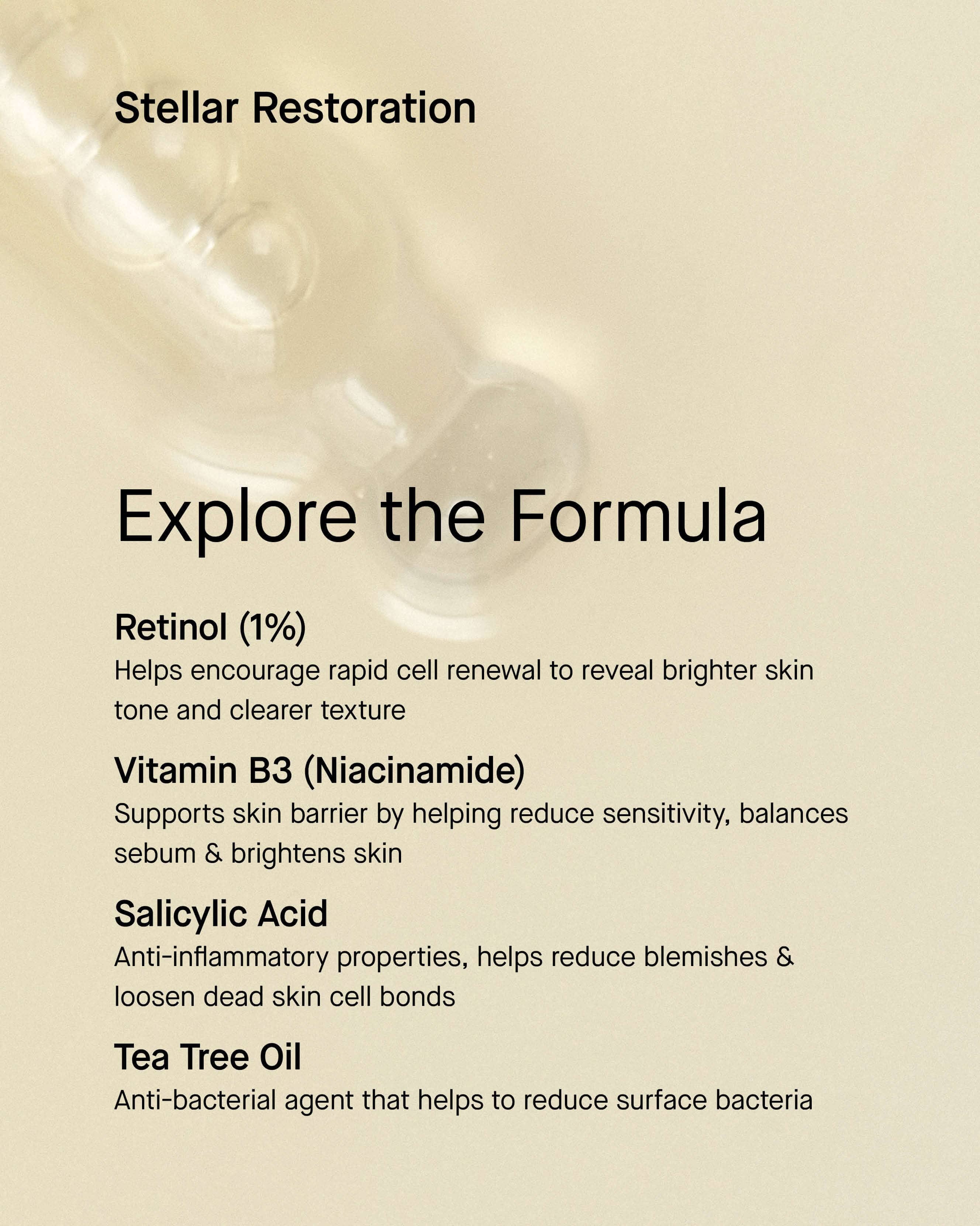 Stellar Restoration Retinol Serum for Face - Anti-Aging Wrinkle Treatment & Skin Repair - Night Cream for Dry, Sensitive Skin | Perfect for Daily Skincare Routine & Evening Moisturizing