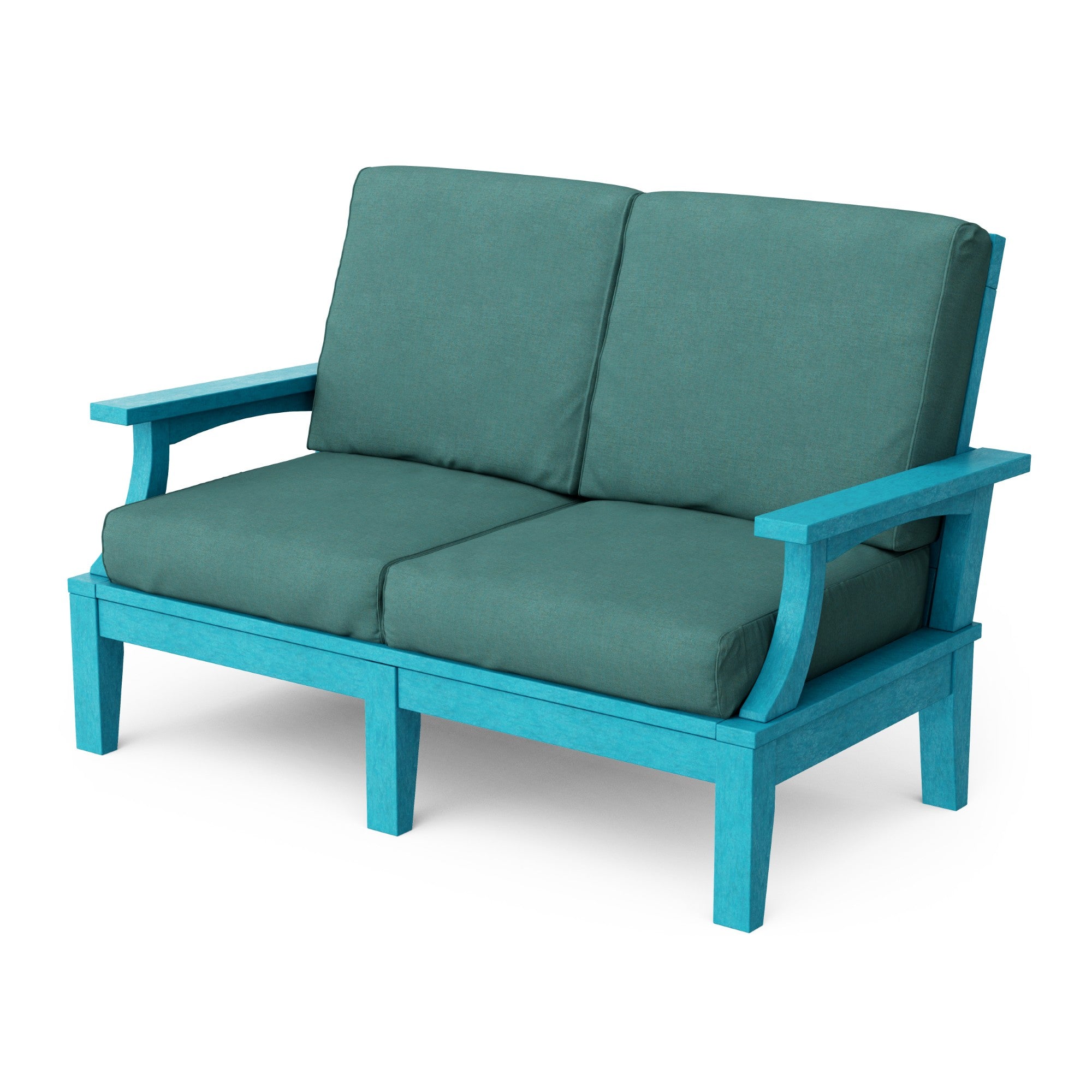 Heritage Deep Seating Love Seat Cushioned Sofa - Outdoor Patio Furniture for Garden, Poolside & Backyard Relaxation