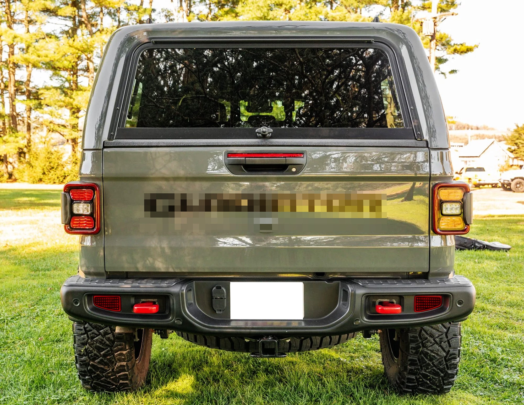 Jeep Gladiator JT LED Tail Lights - Dark Red Bumper Reflector with Sequential Turn Signals | Waterproof Brake Lights for Off-Road & Night Driving