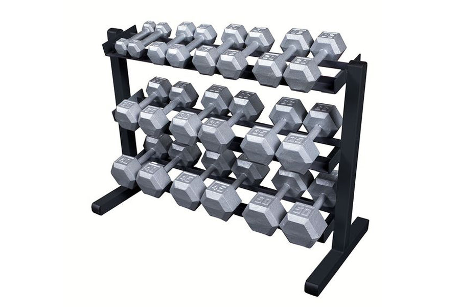 Body Solid 3 Tier Horizontal Dumbbell Rack (GDR363B) - Heavy Duty Dumbbell Storage Organizer for Home Gym & Commercial Fitness Centers - Perfect for Weight Training, Strength Workouts & Space Saving Solutions
