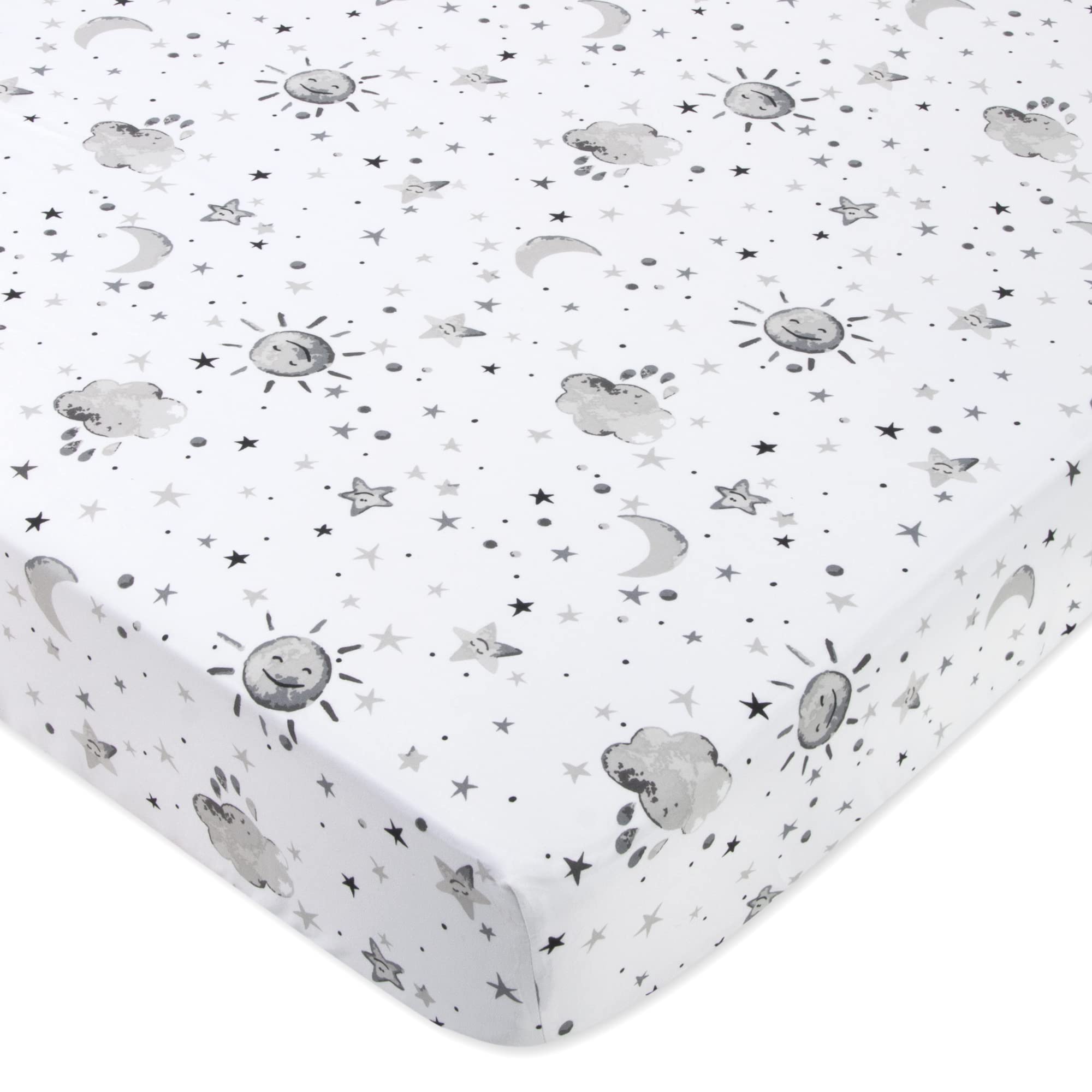 Boys & Girls Moon and Stars Crib Sheets Bedding Set | Gender Neutral Baby Nursery Boho Bedding - Perfect for Nursery Decor, Baby Shower Gifts & Newborn Essentials