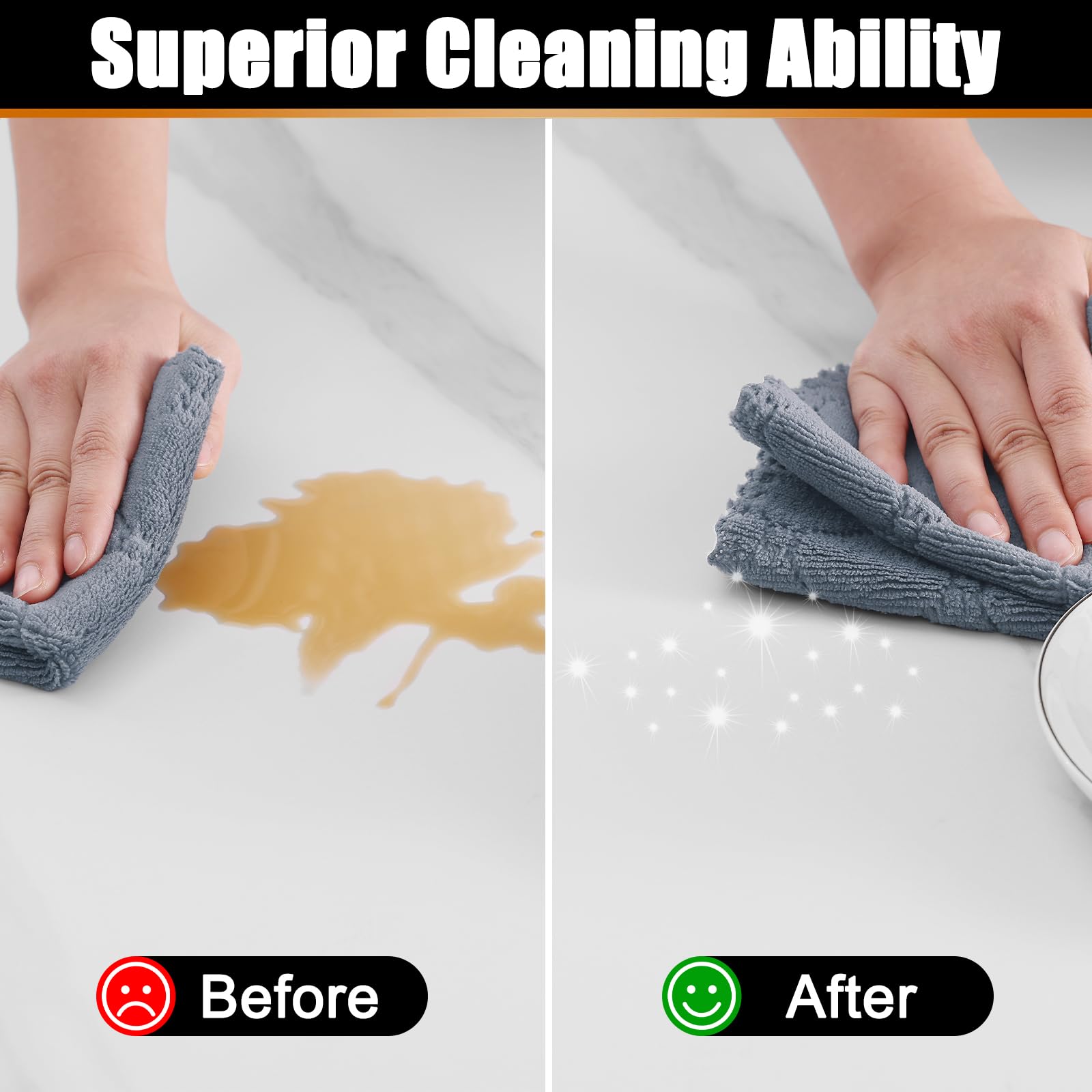 12 Pack Super Soft & Absorbent Kitchen Dish Towels (10