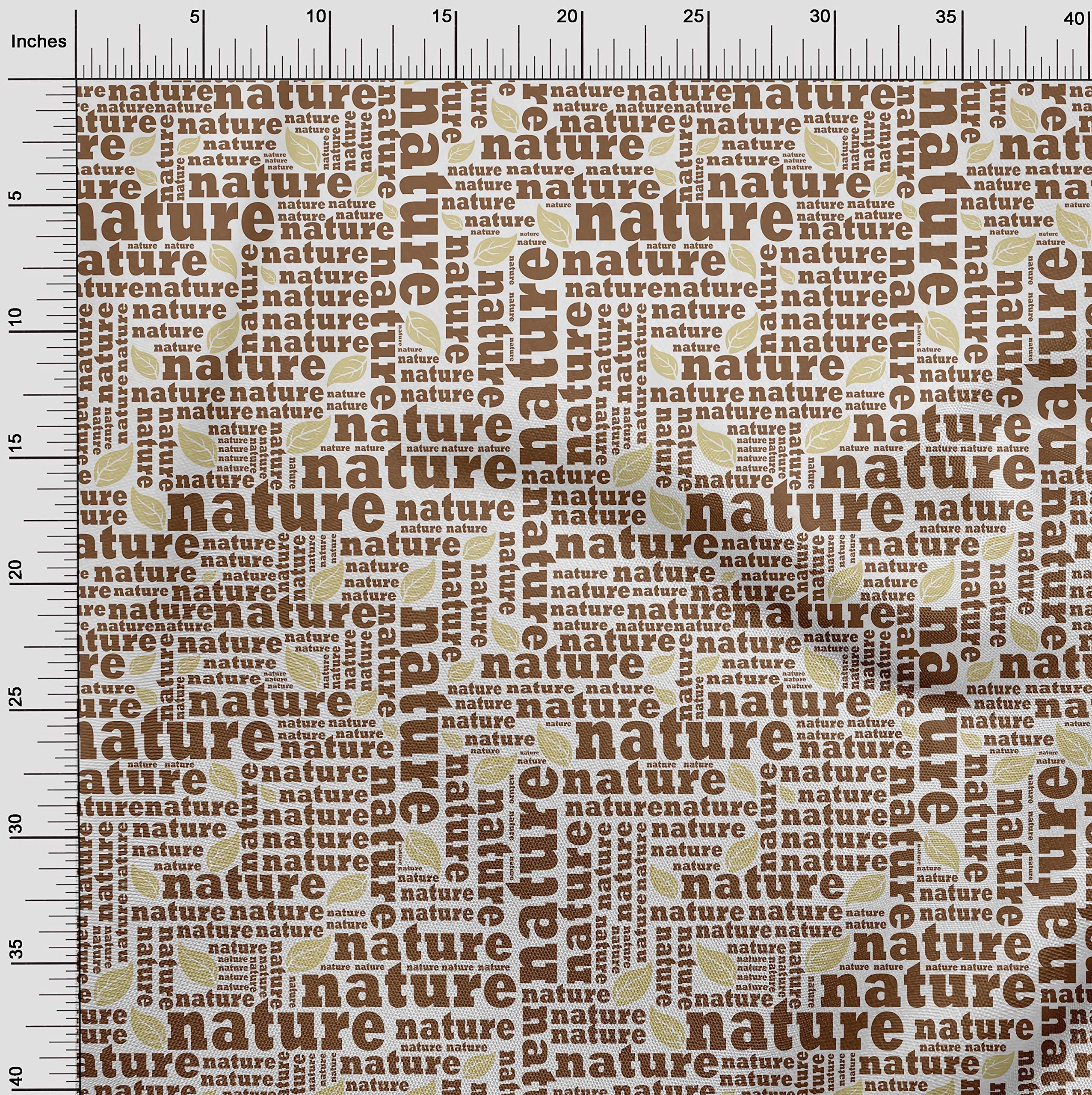 oneOone Rayon Brown Printed Fabric by The Yard - 56 Inch Wide Sewing Material for DIY Clothing, Dresses & Home Decor Projects