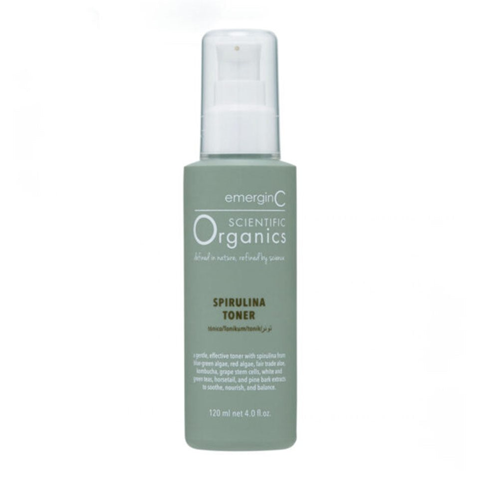 EmerginC Organics Spirulina Toner for Glowing Skin - Hydrating & Brightening Facial Toner with Organic Spirulina Extract - Perfect for Daily Skincare Routine & Sensitive Skin Care